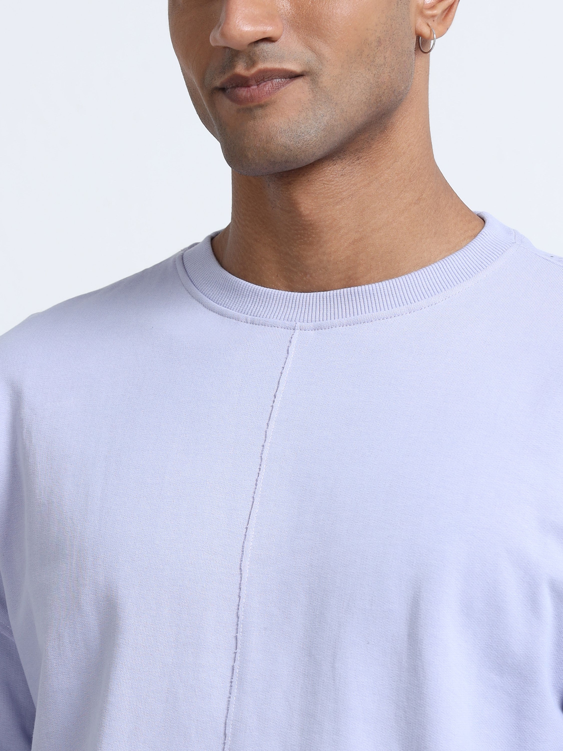 Men Lavender Oversized Sweatshirt
