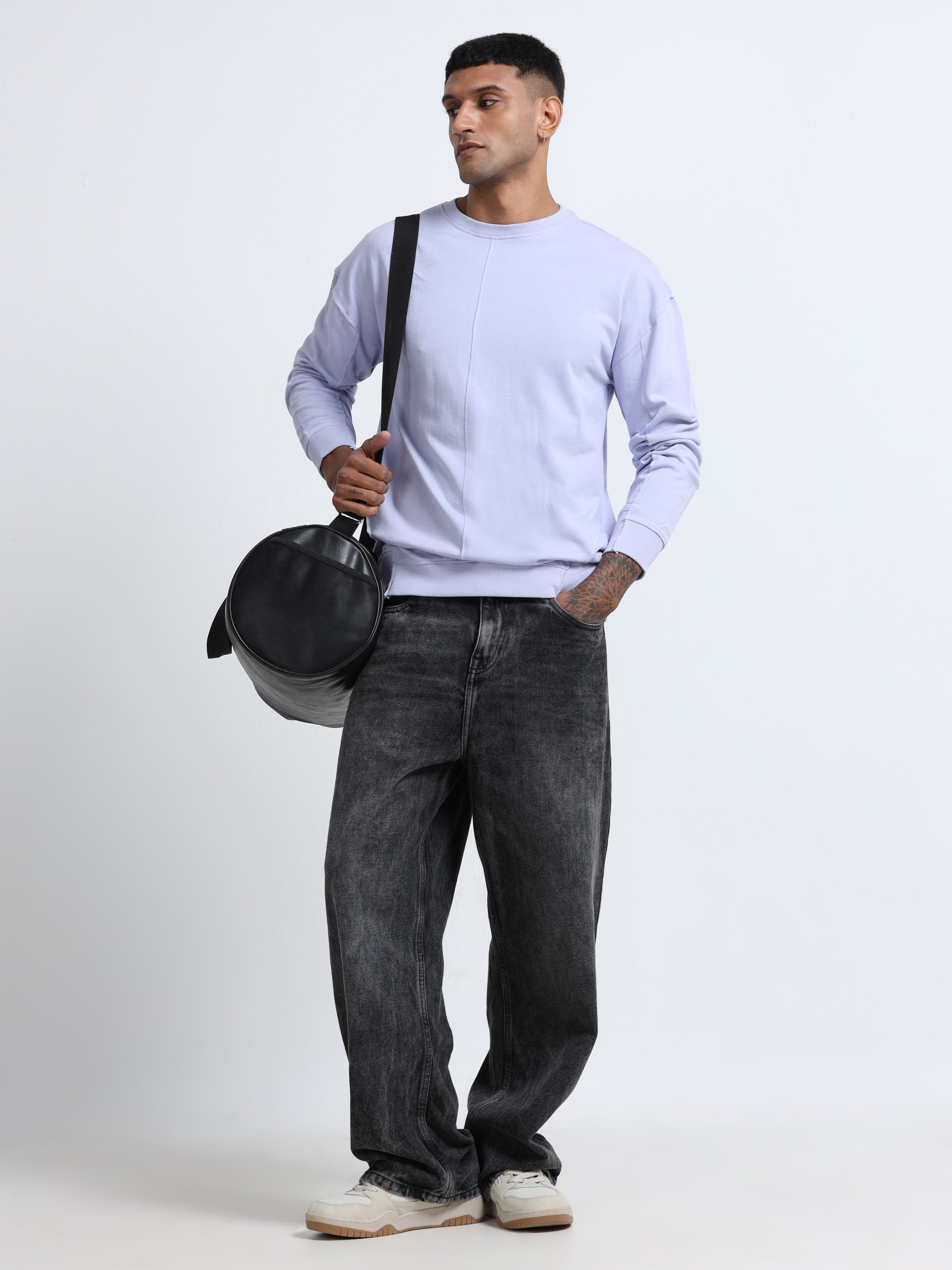 Men Lavender Oversized Sweatshirt