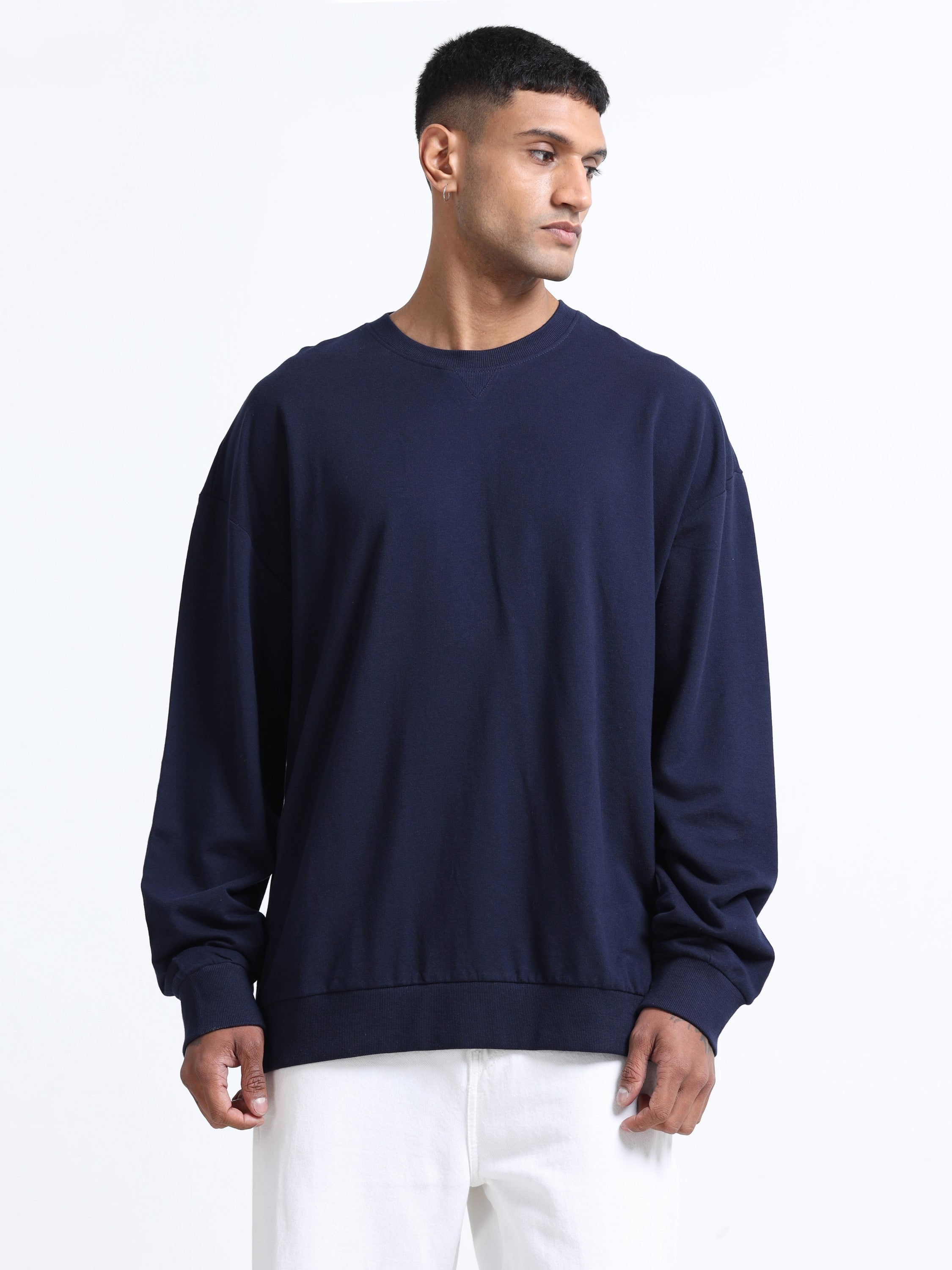 Men Navy Oversized Sweatshirt