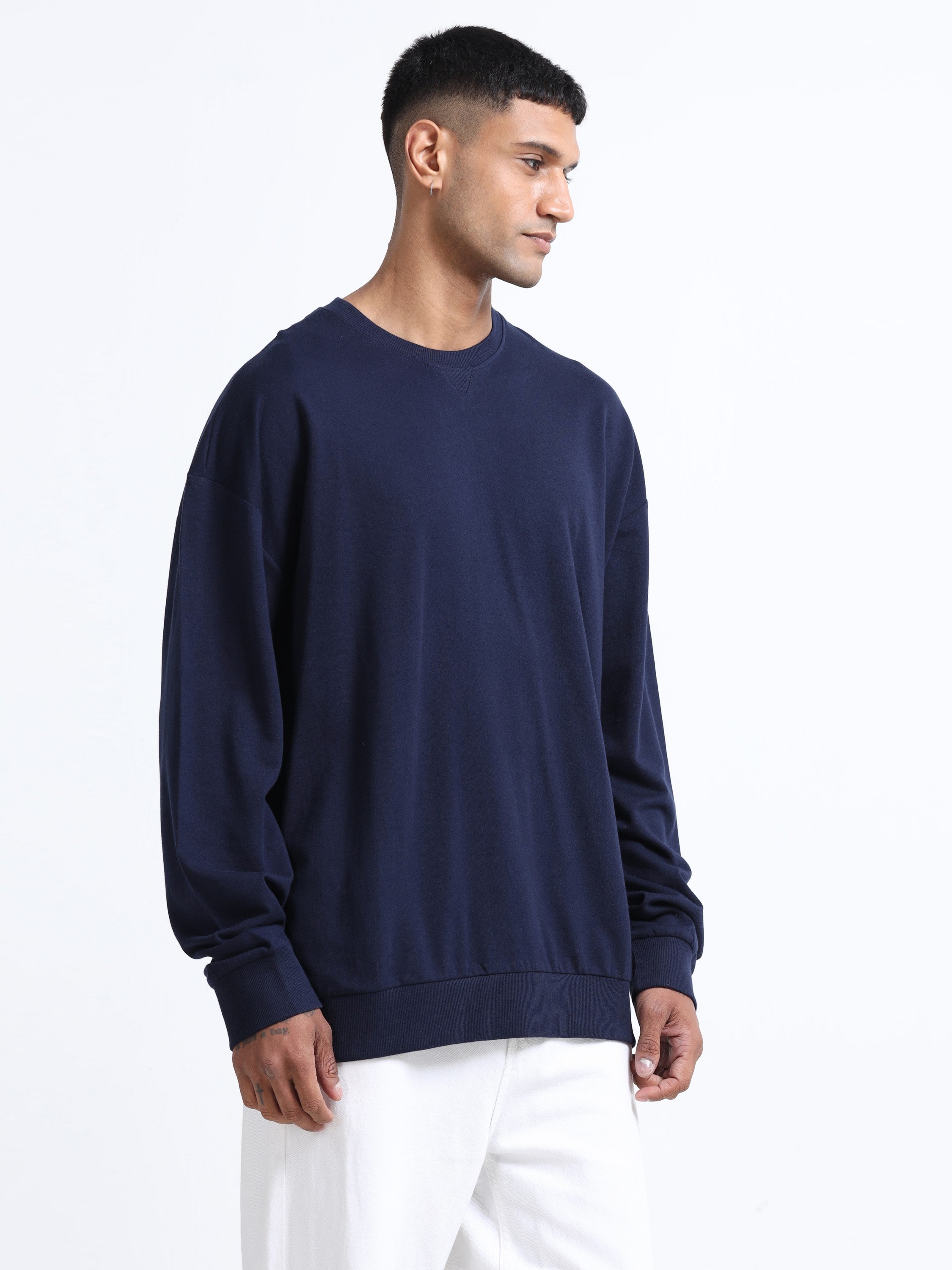 Men Navy Oversized Sweatshirt