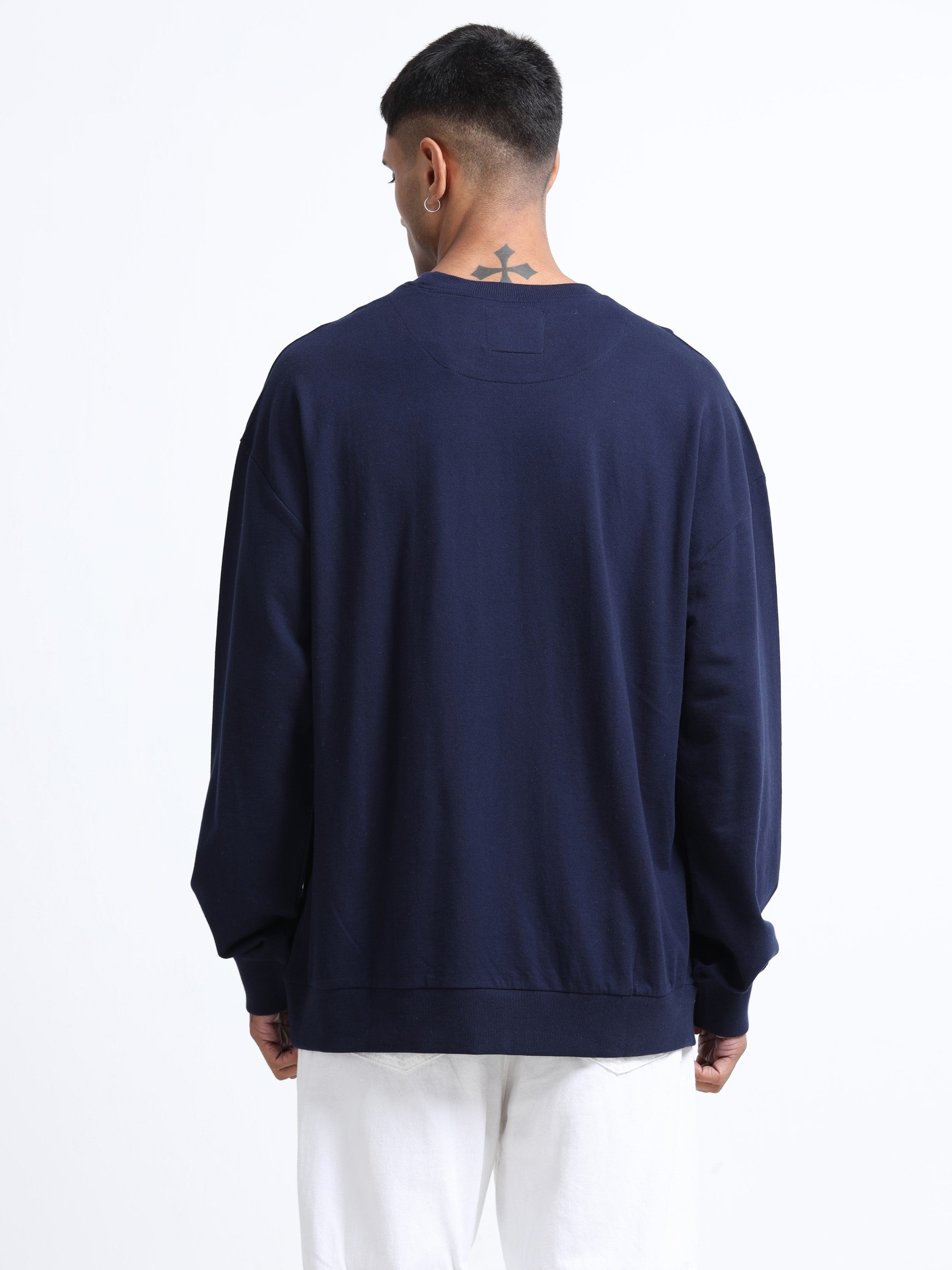 Men Navy Oversized Sweatshirt