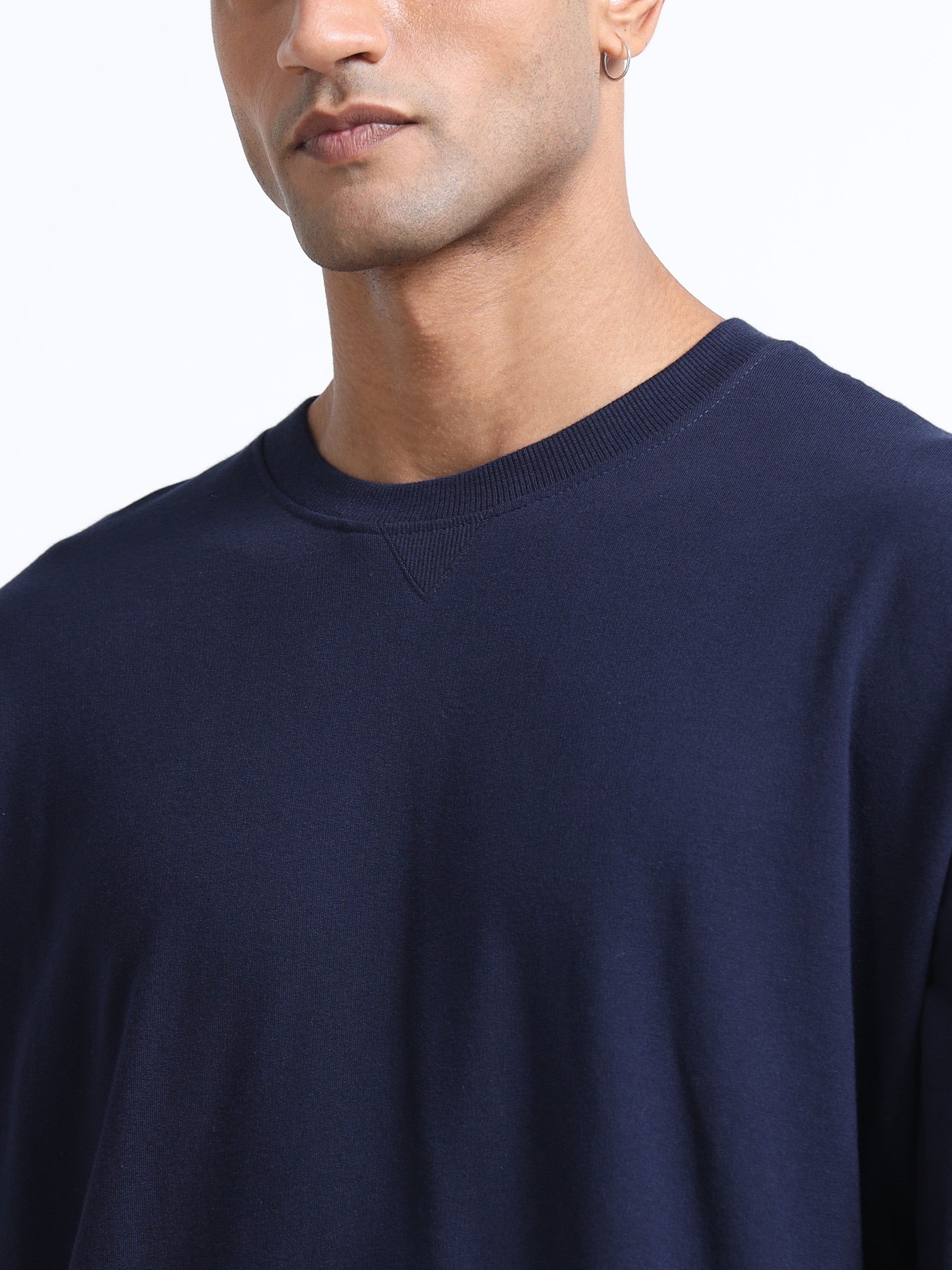 Men Navy Oversized Sweatshirt