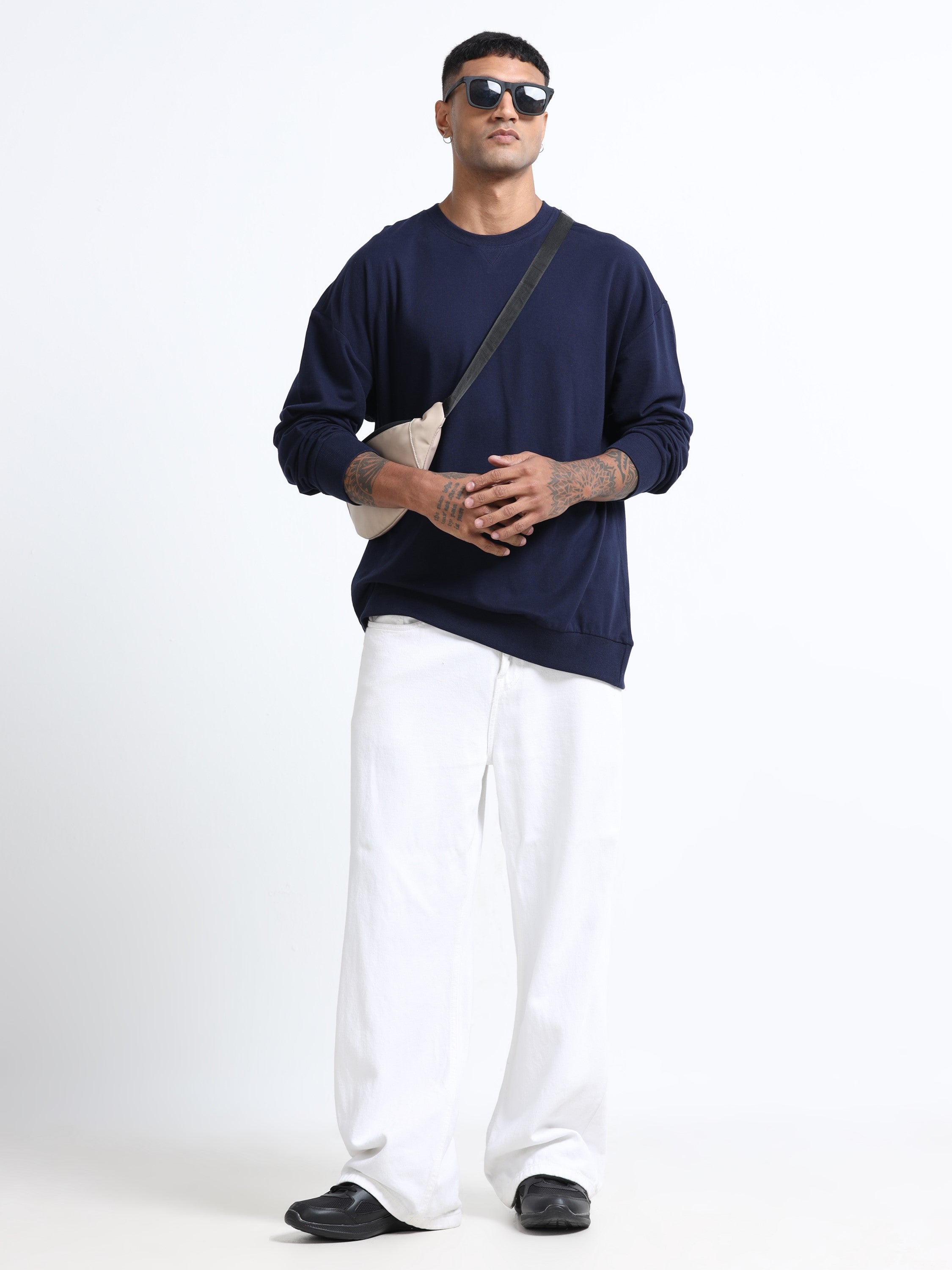 Men Navy Oversized Sweatshirt