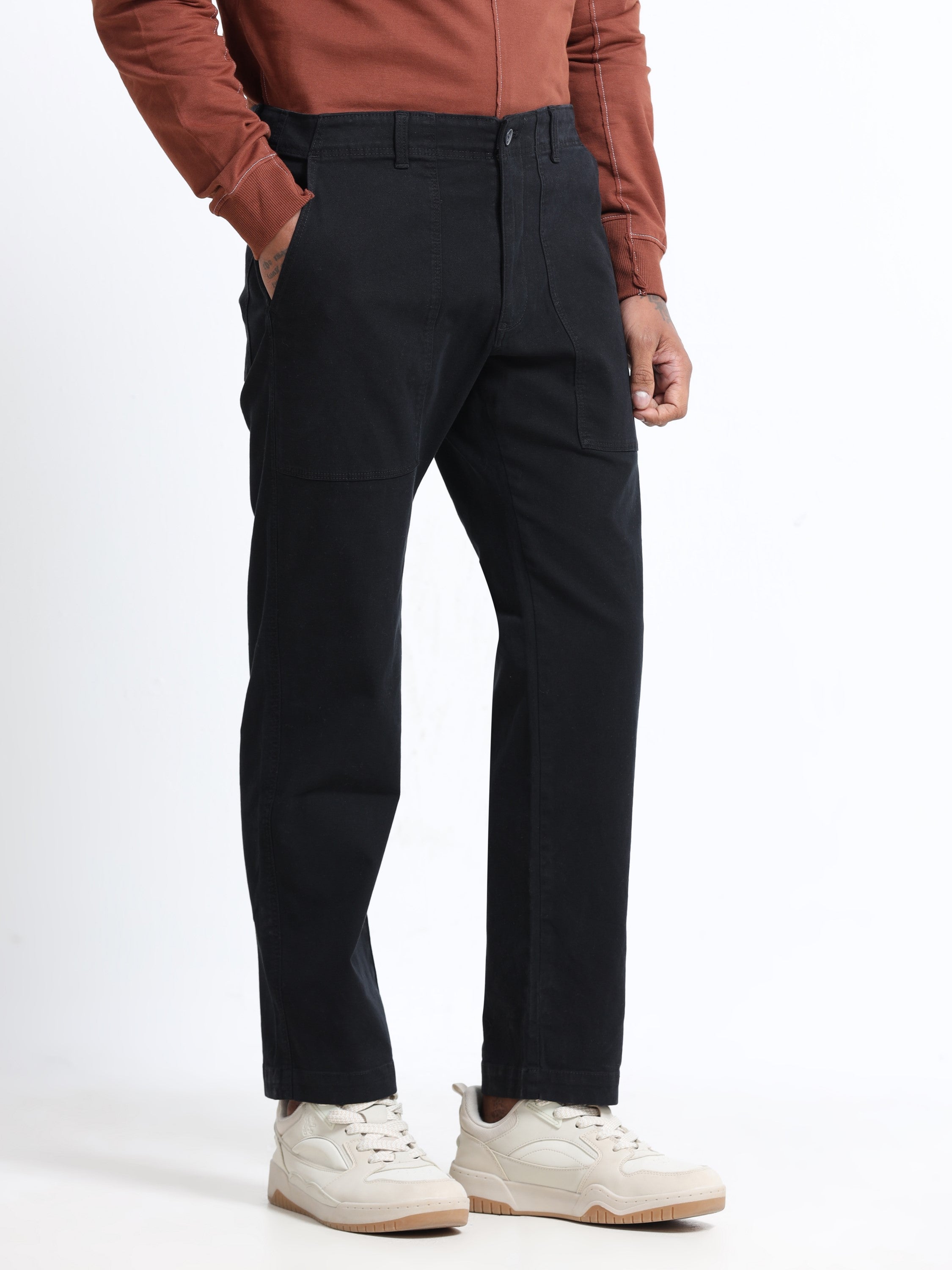Men Black Carpenter Cargo Pants