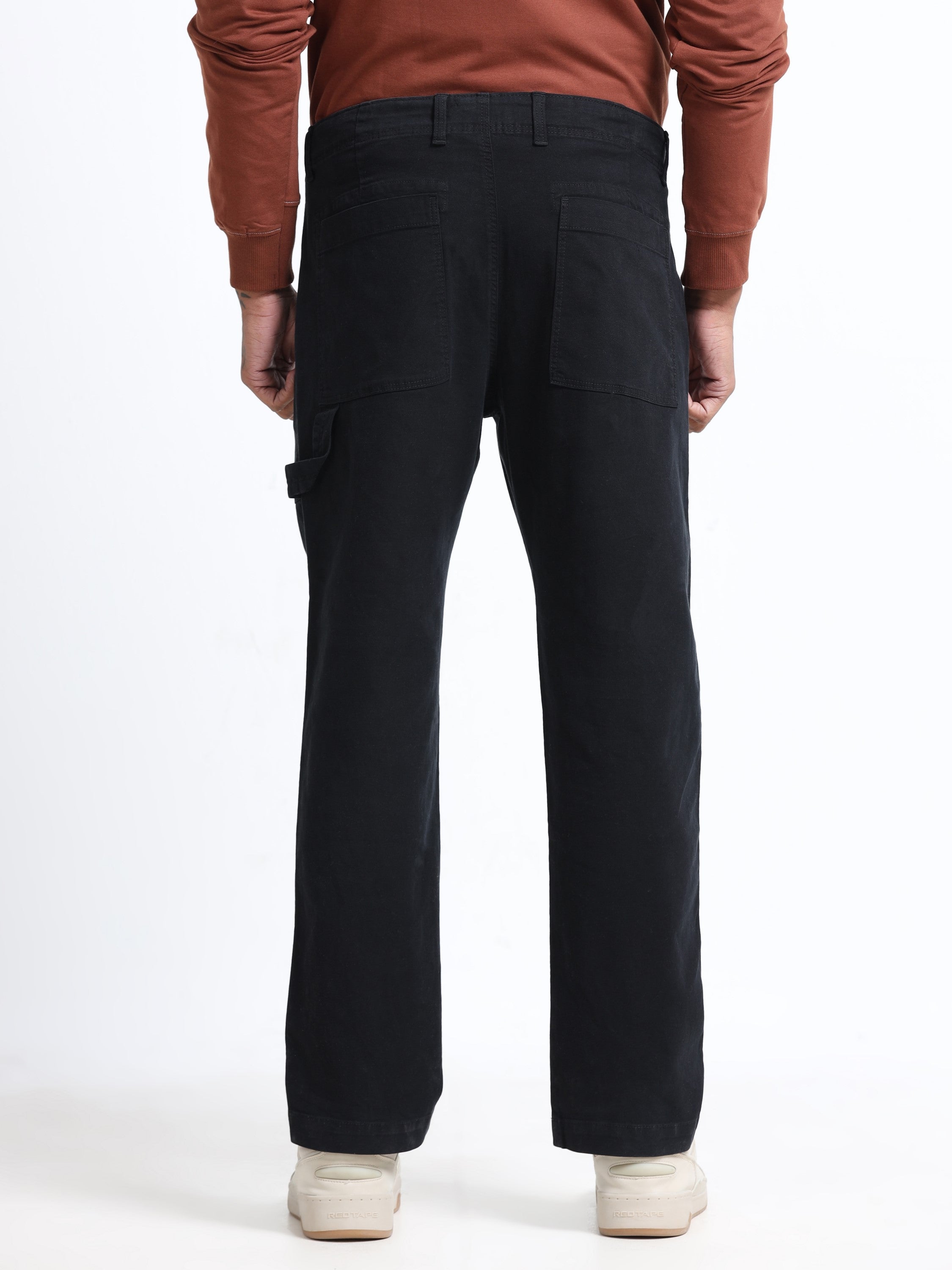 Men Black Carpenter Cargo Pants