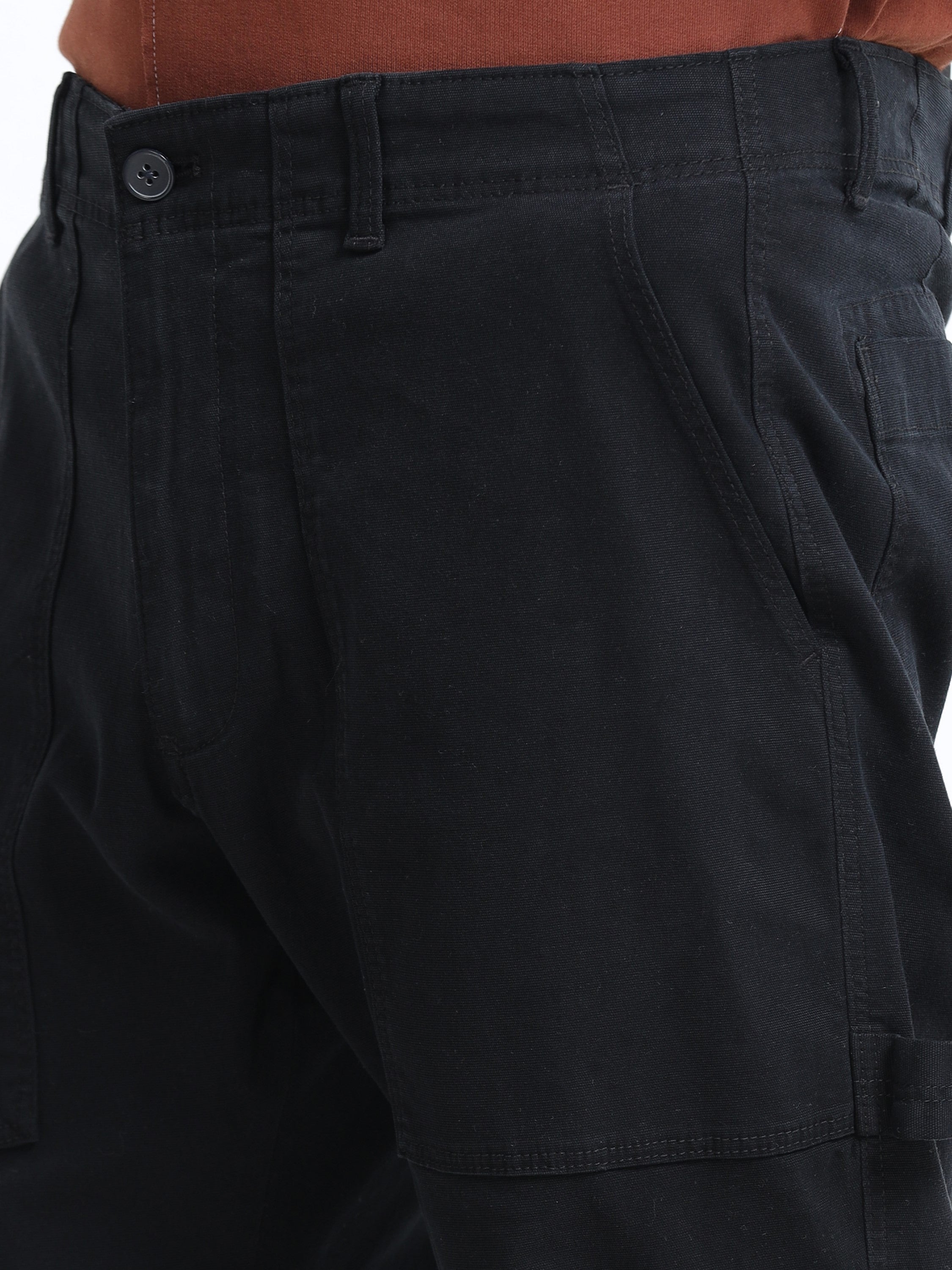 Men Black Carpenter Cargo Pants