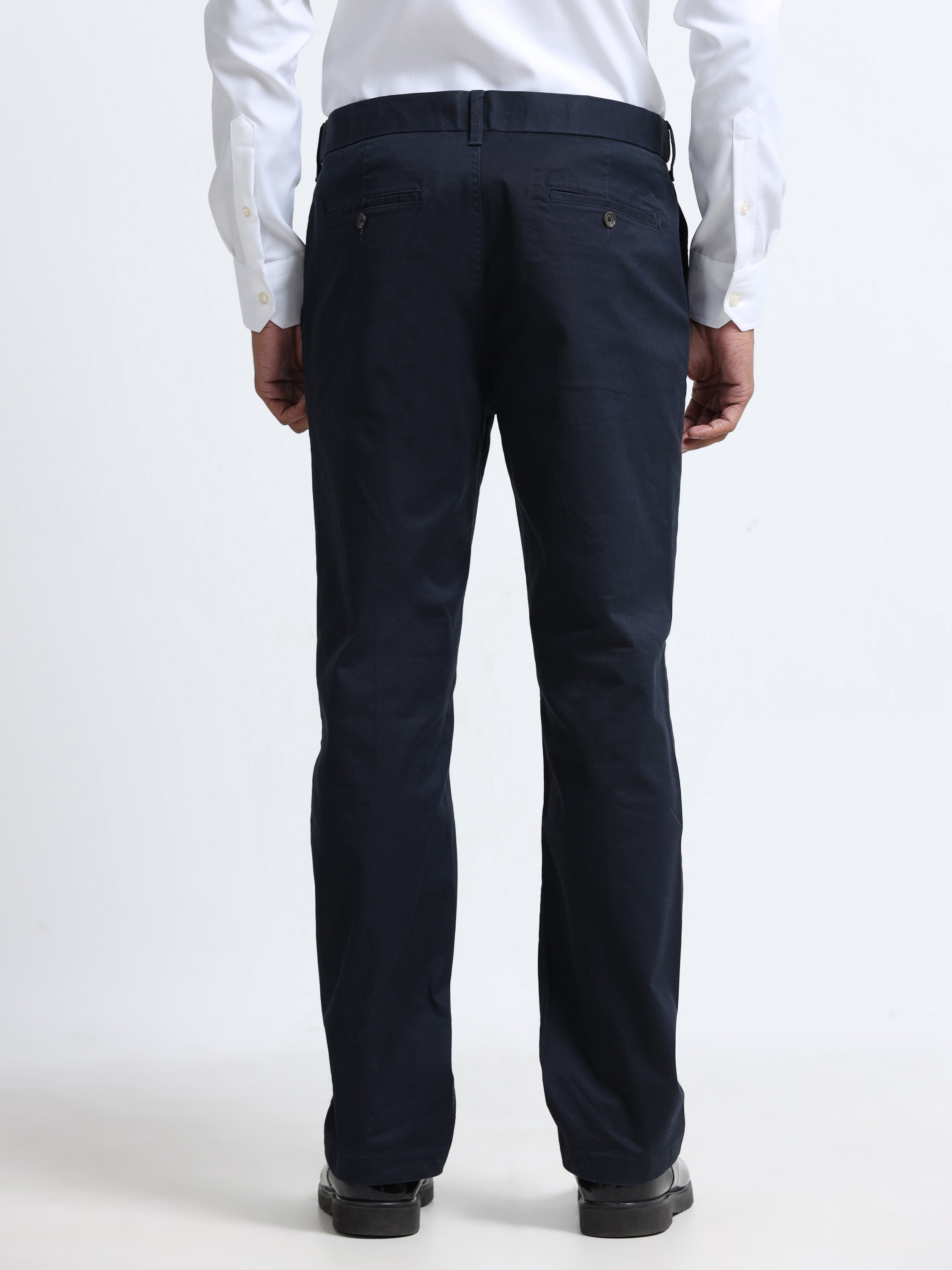 Men Black Mid-Rise Pants