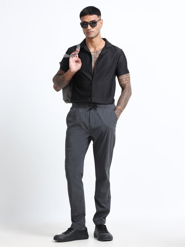 Men Grey Parachute Pants