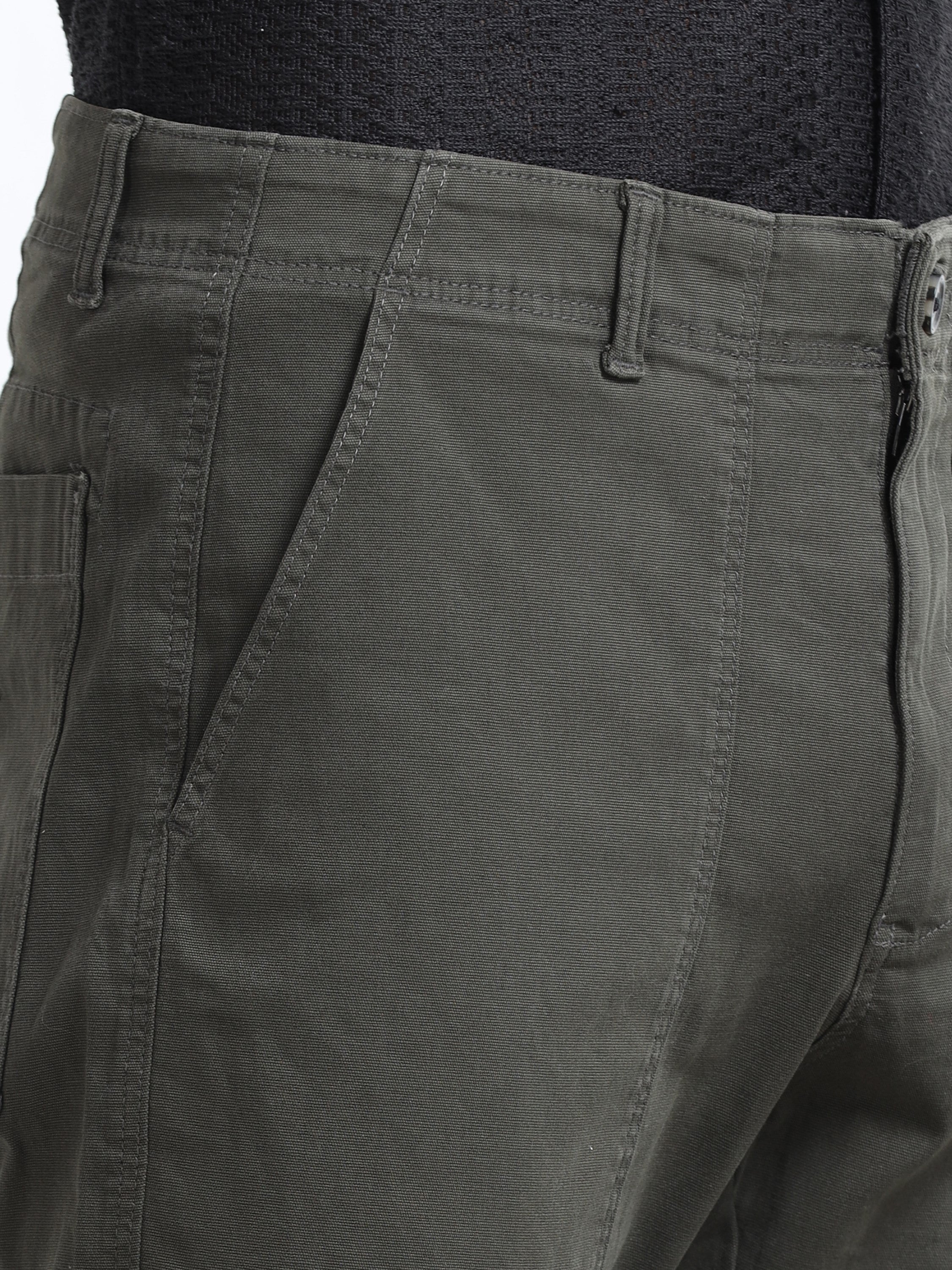 Men Olive Carpenter Cargo Pants