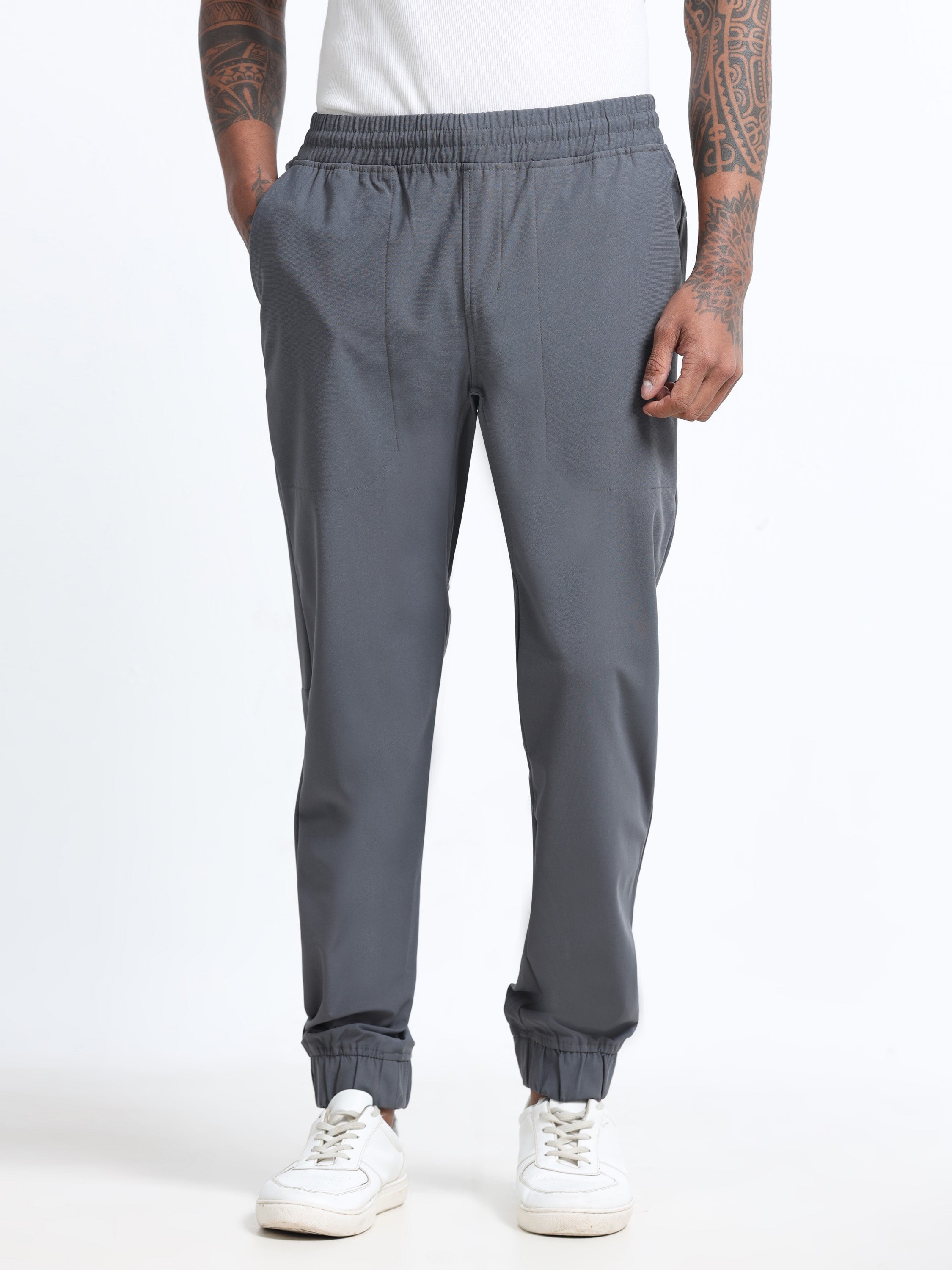 Men Grey Regular Fit Joggers