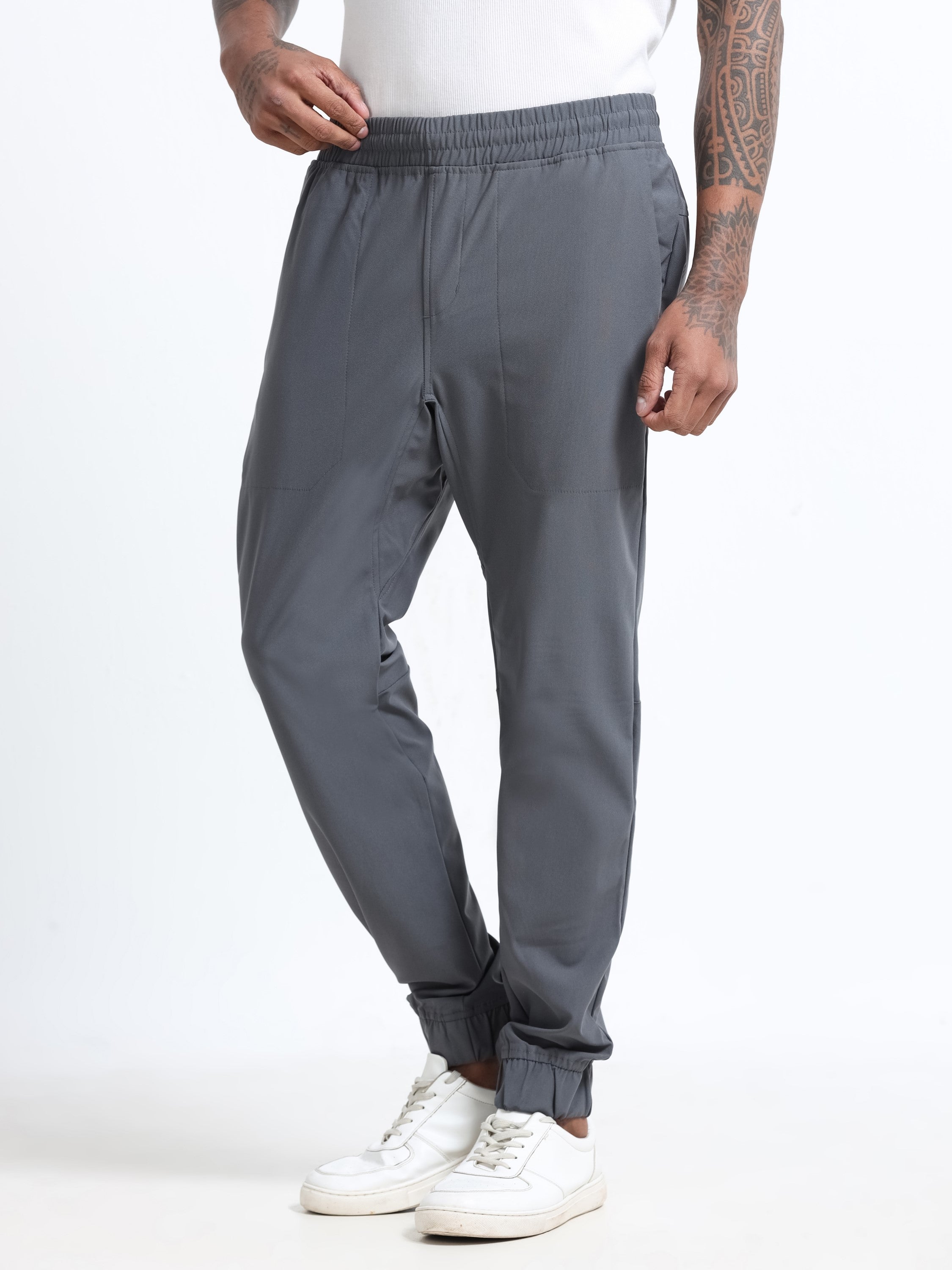Men Grey Regular Fit Joggers