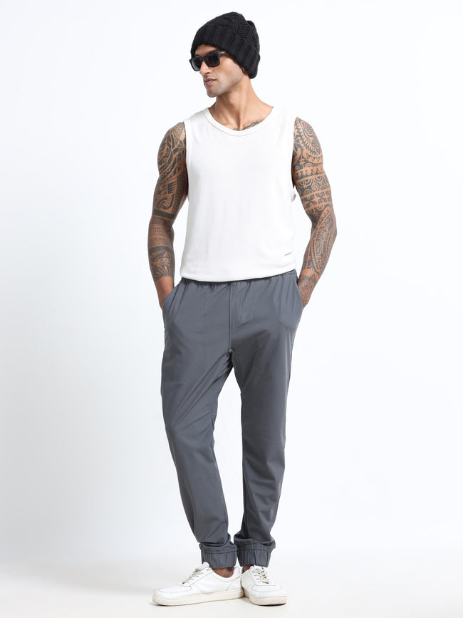 Men Grey Regular Fit Joggers