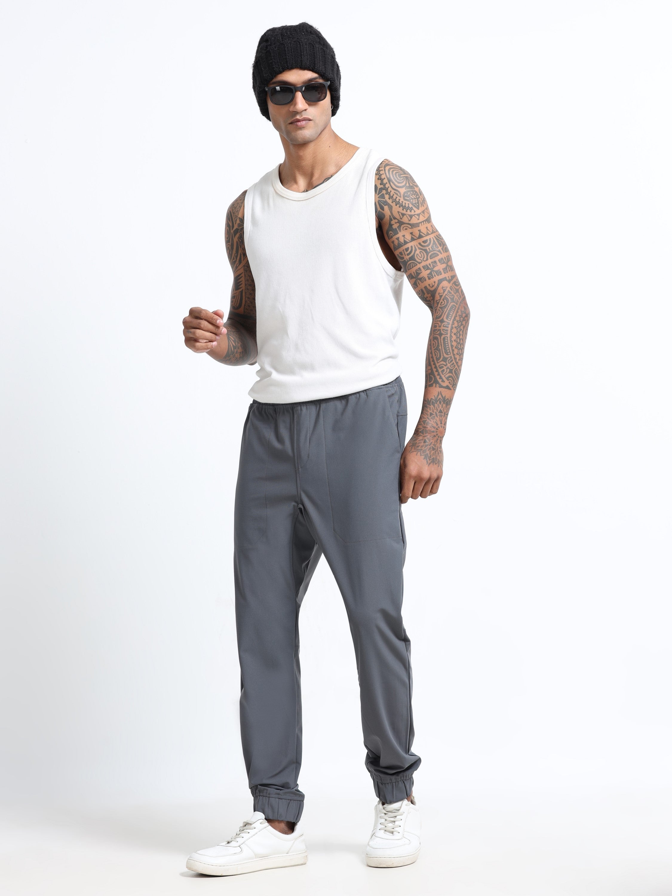 Men Grey Regular Fit Joggers