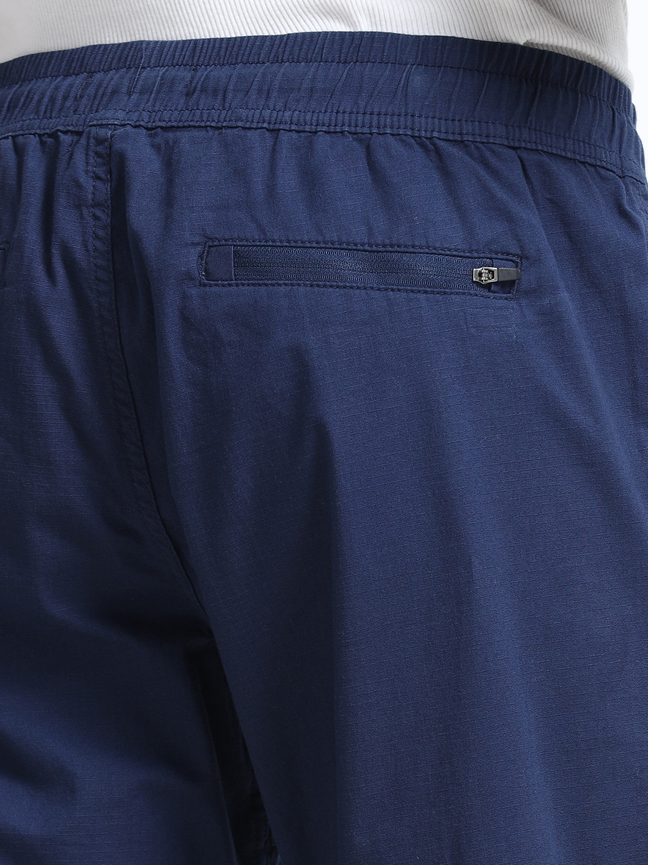 Men Blue Jogger with 5 Pockets Elasticated Waist