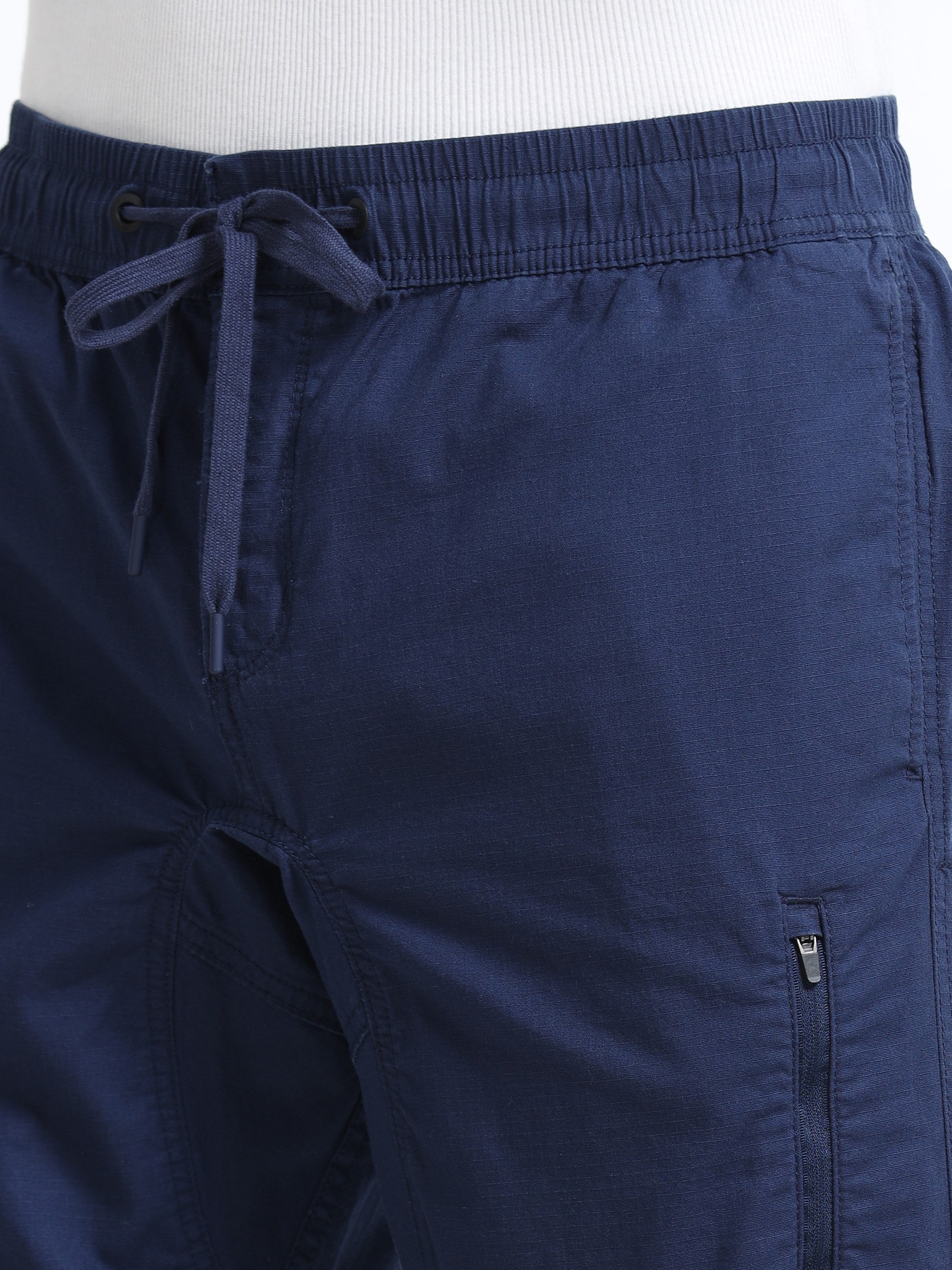 Men Blue Jogger with 5 Pockets Elasticated Waist
