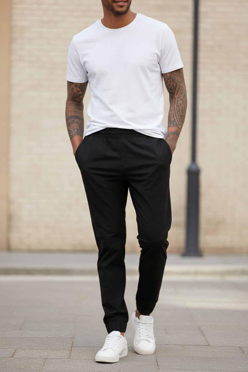 Men Black Regular Fit Joggers