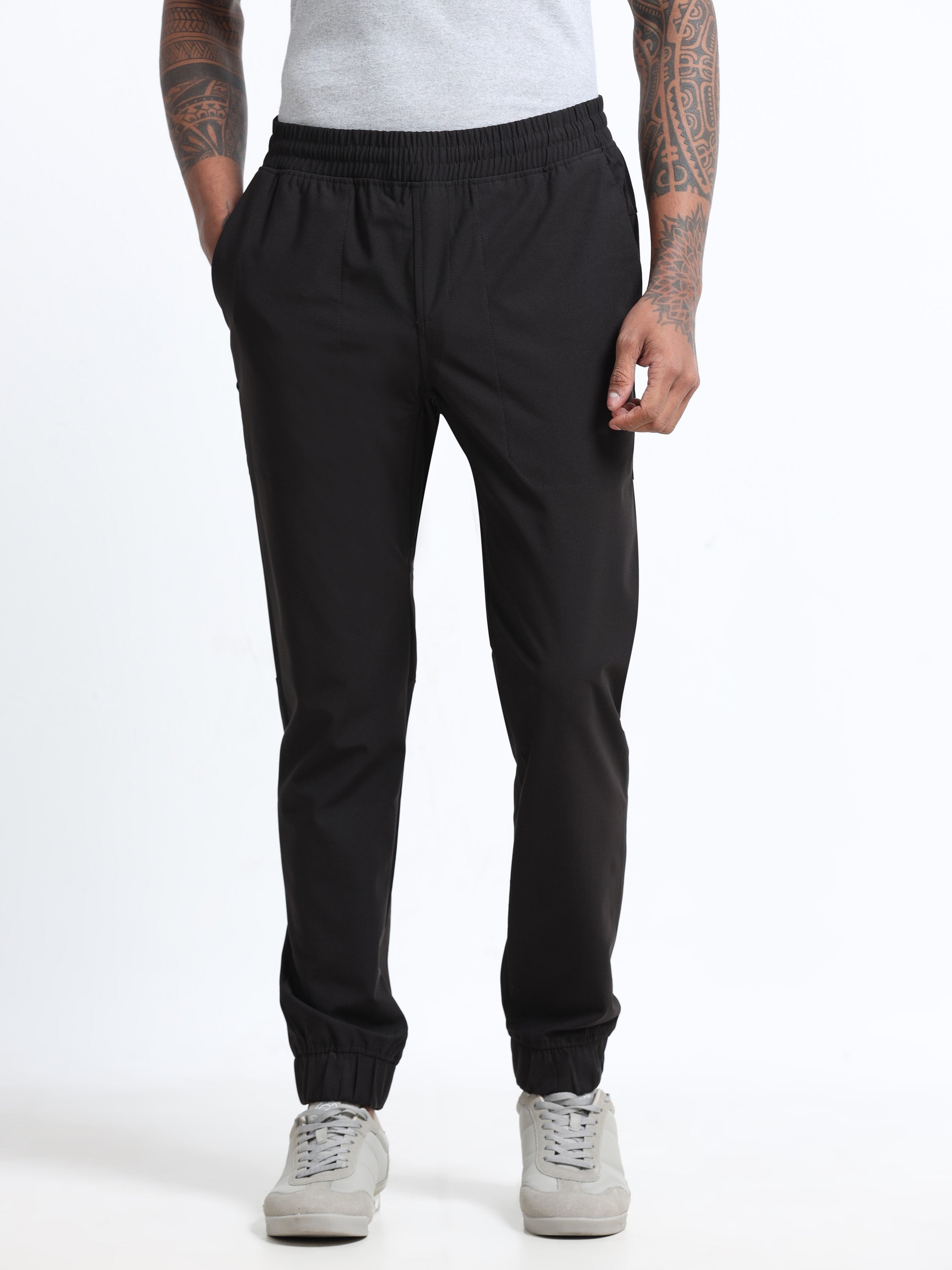 Men Black Regular Fit Joggers