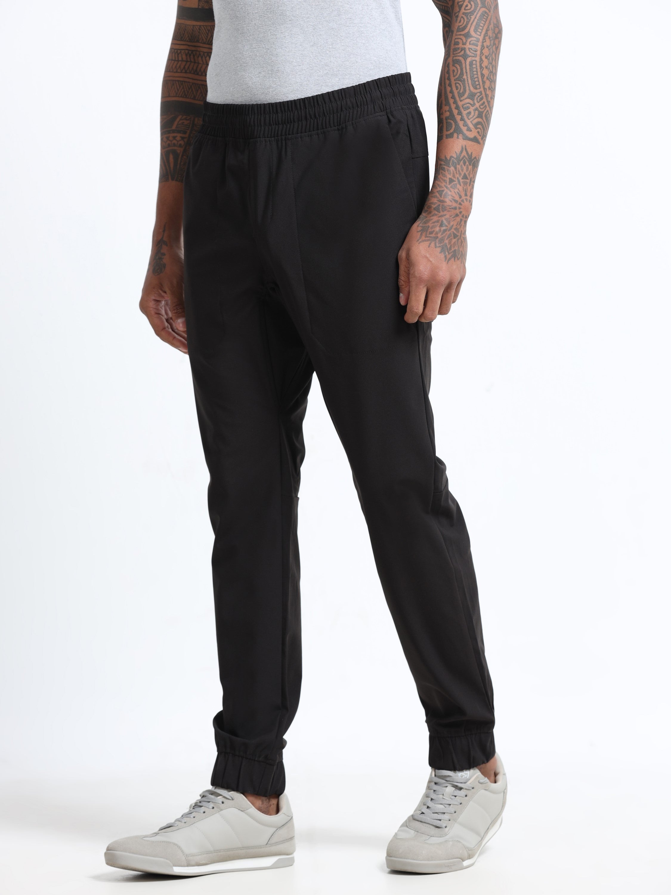 Men Black Regular Fit Joggers