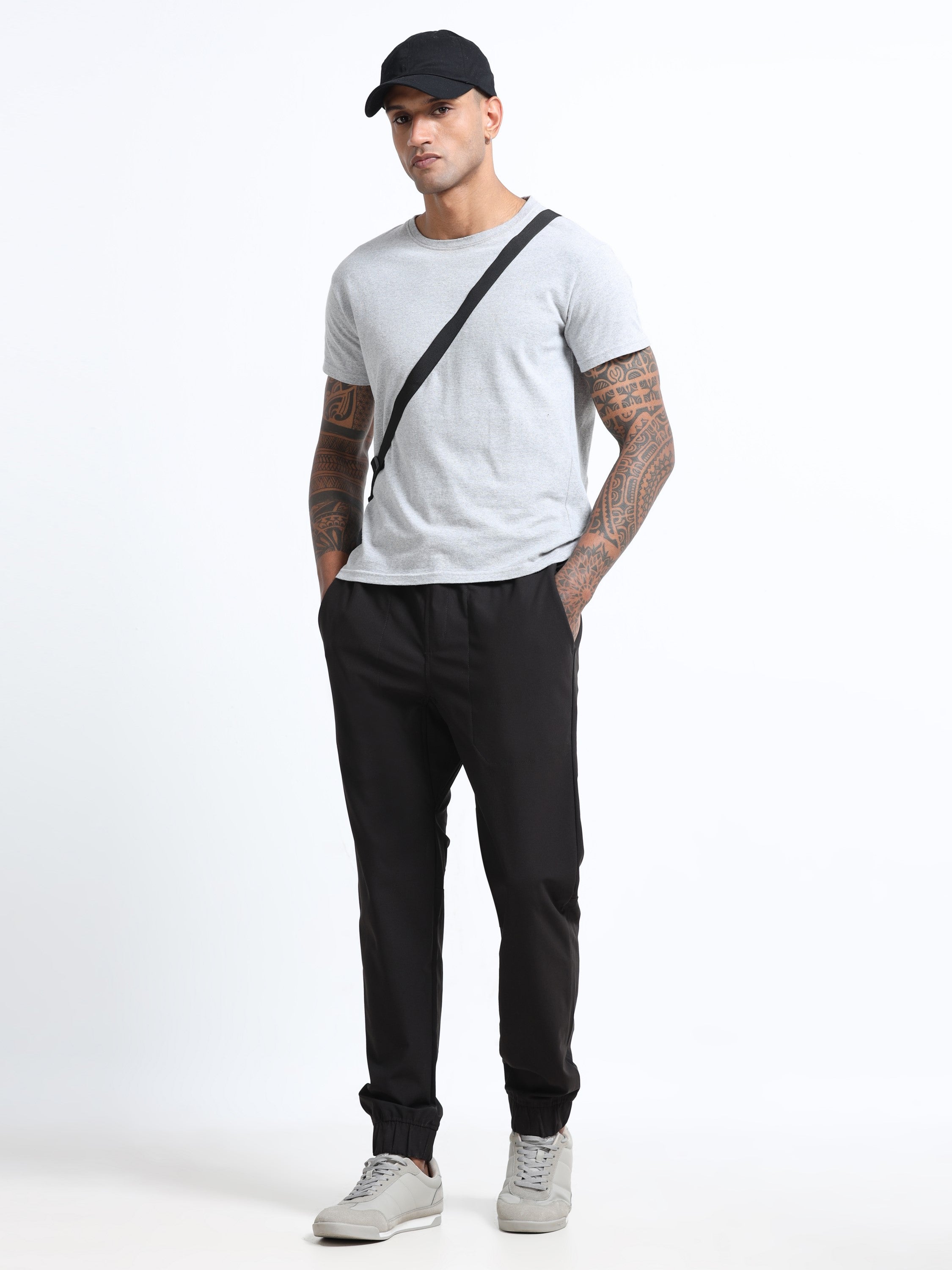 Men Black Regular Fit Joggers