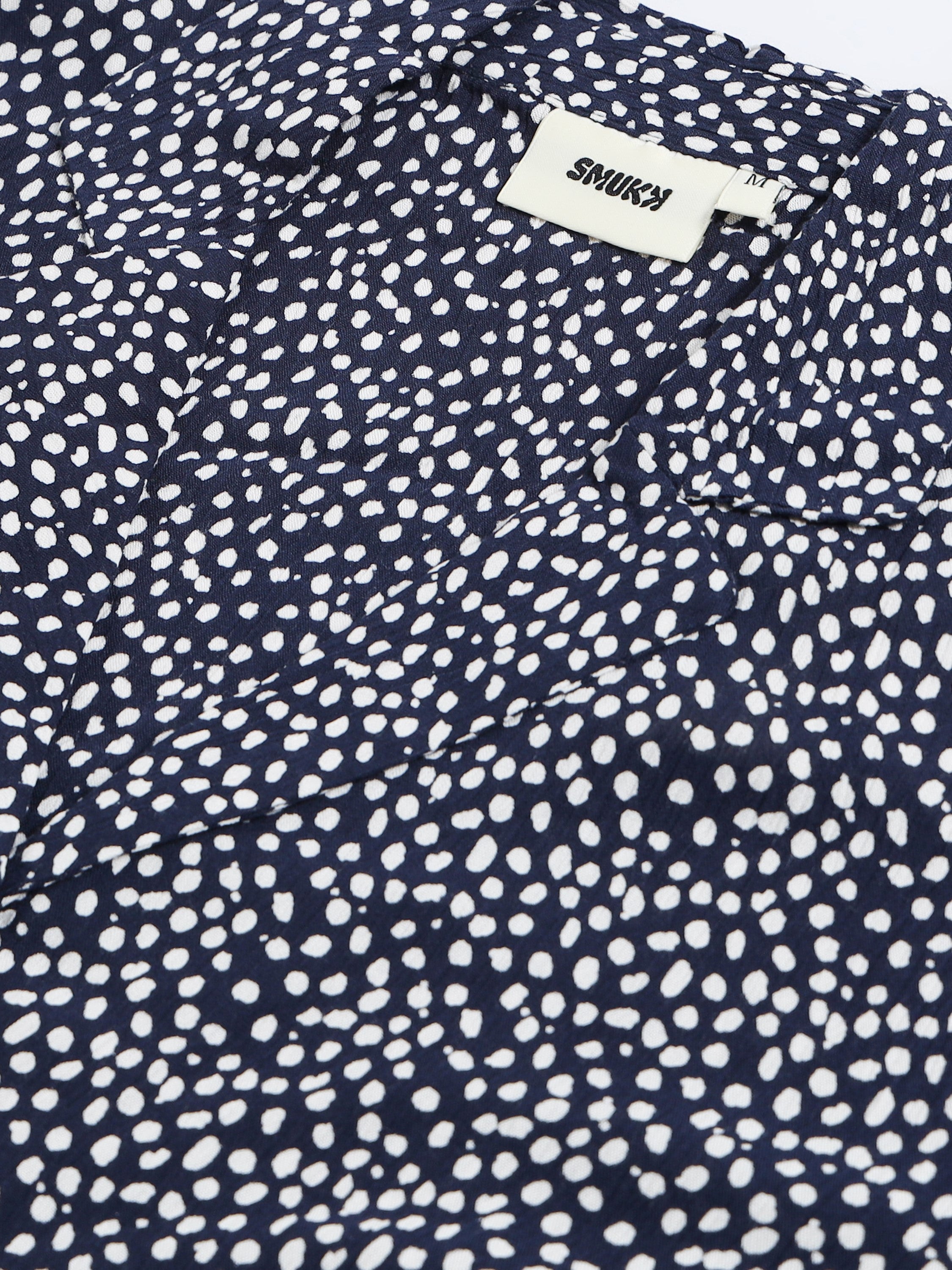 Women Elegant Navy Printed Shirt