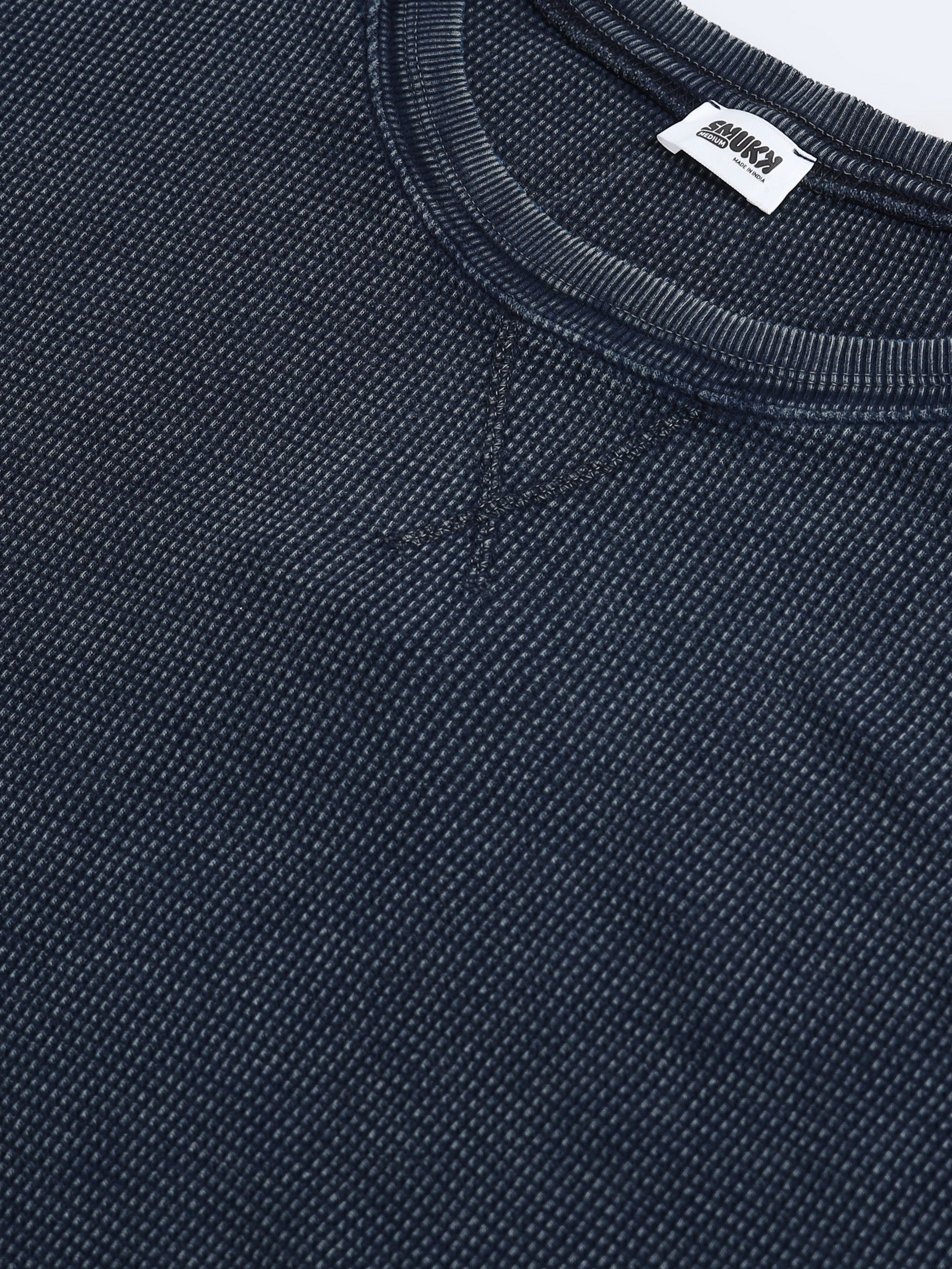 Women Waffle Textured Sweater