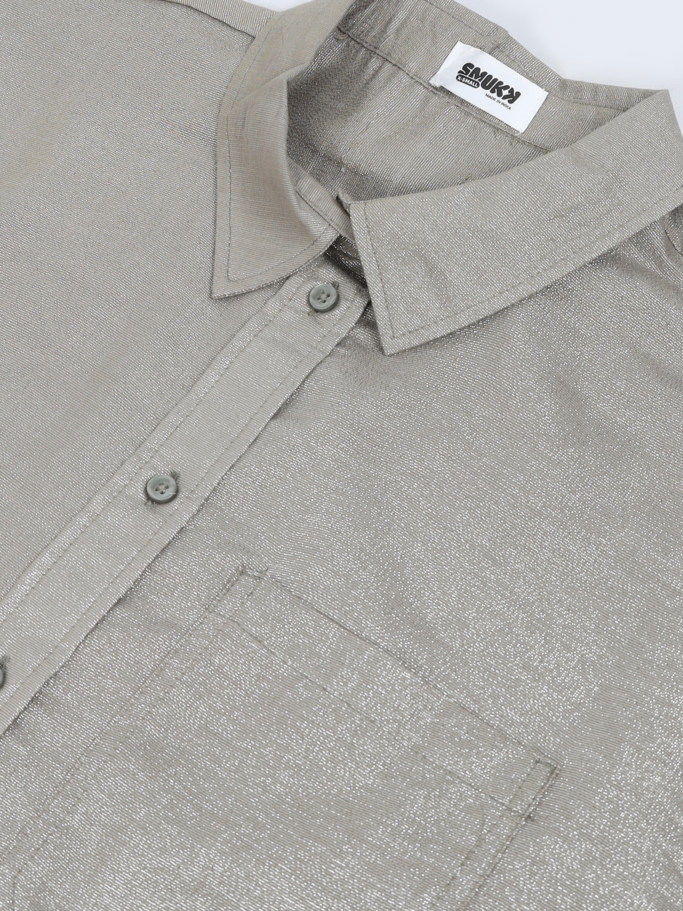 Women Grey Oversized Style Shirt