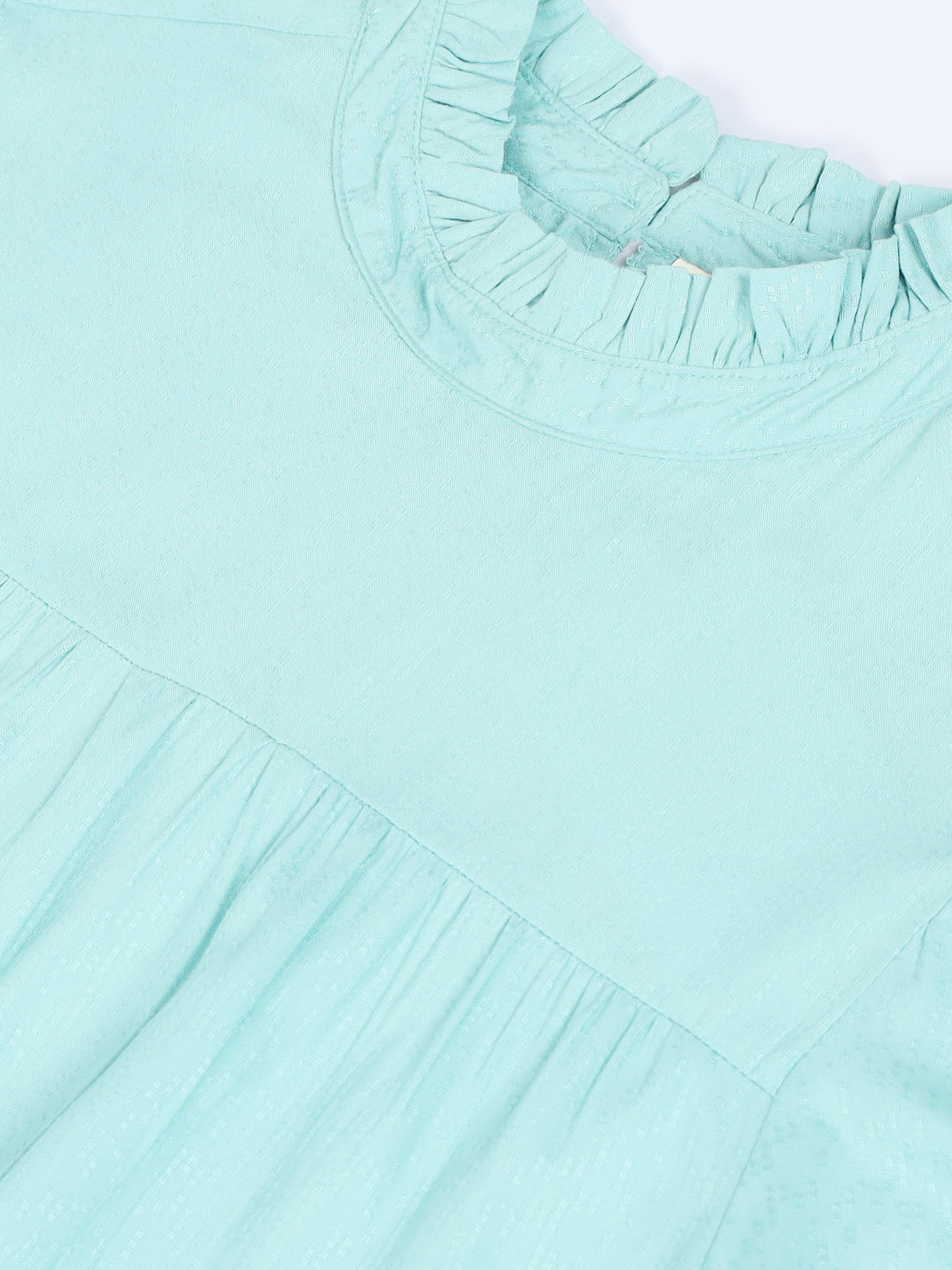 Women Puff Sleeve High Neck Top