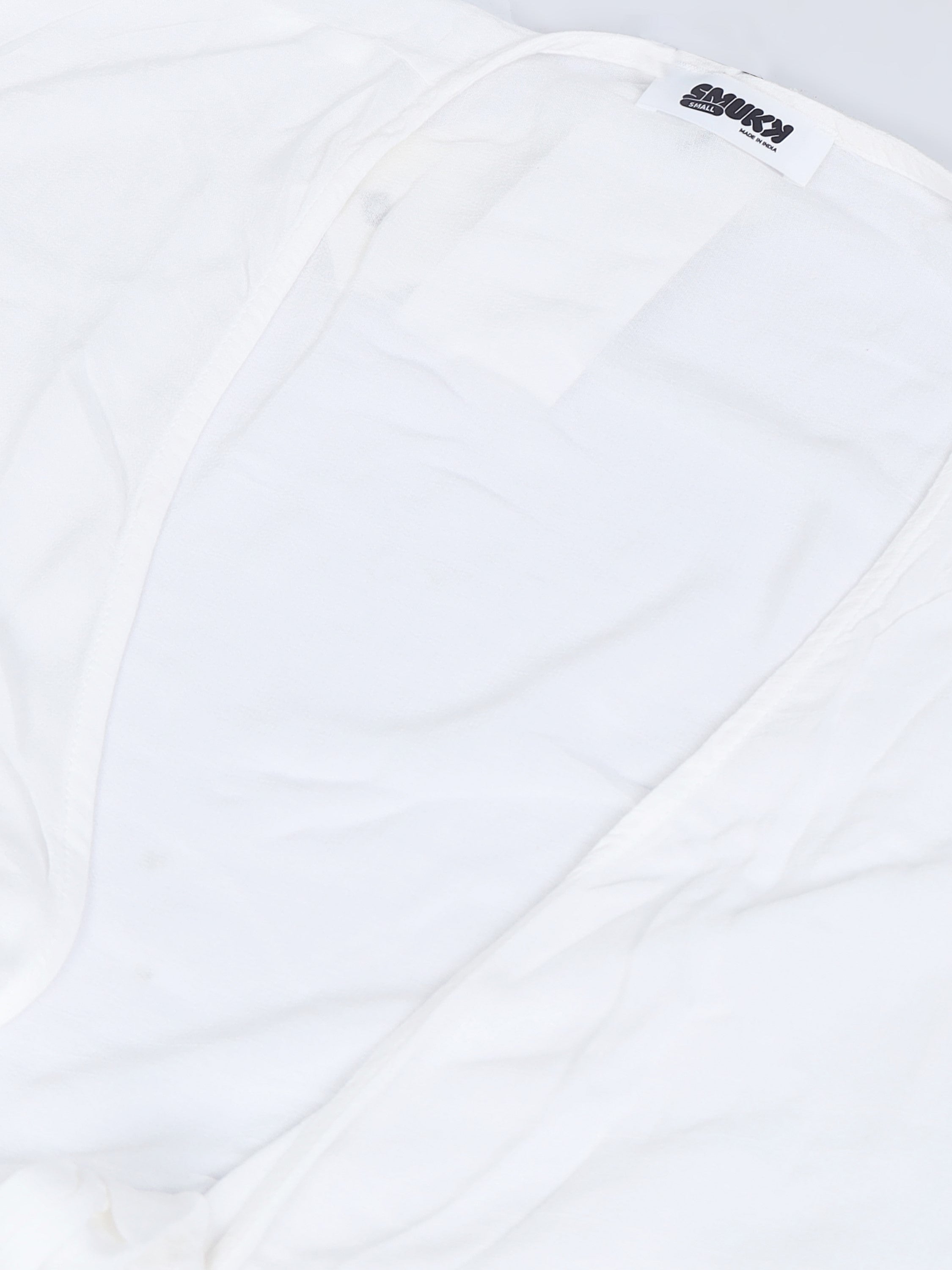 Women White Front Tie Crop Top