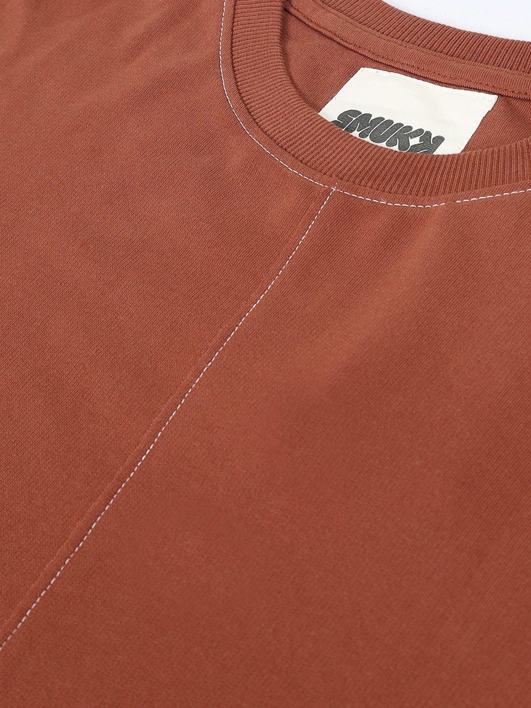 Men Brown Oversized Sweatshirt