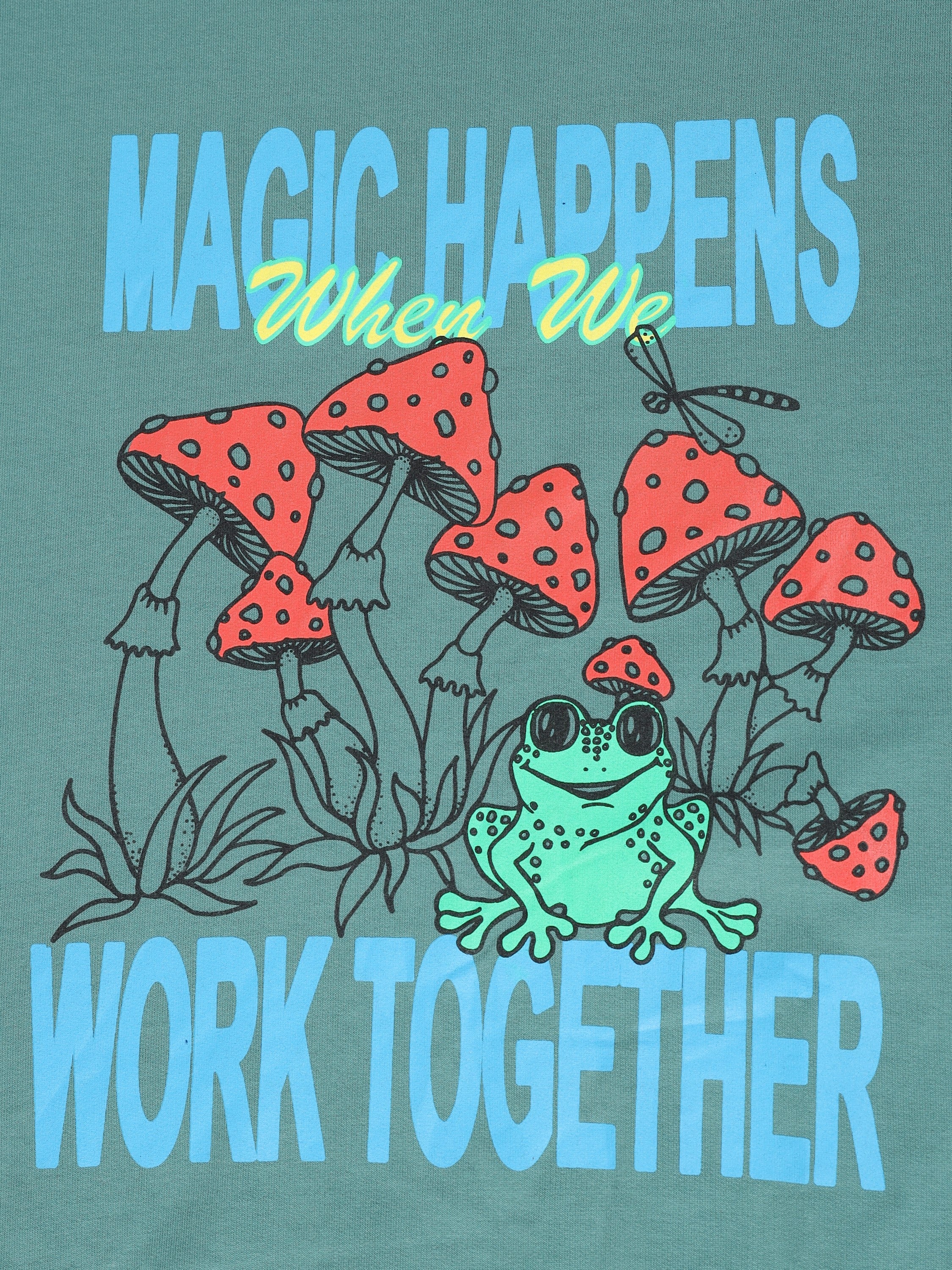 Men Green Printed Oversized Sweatshirt