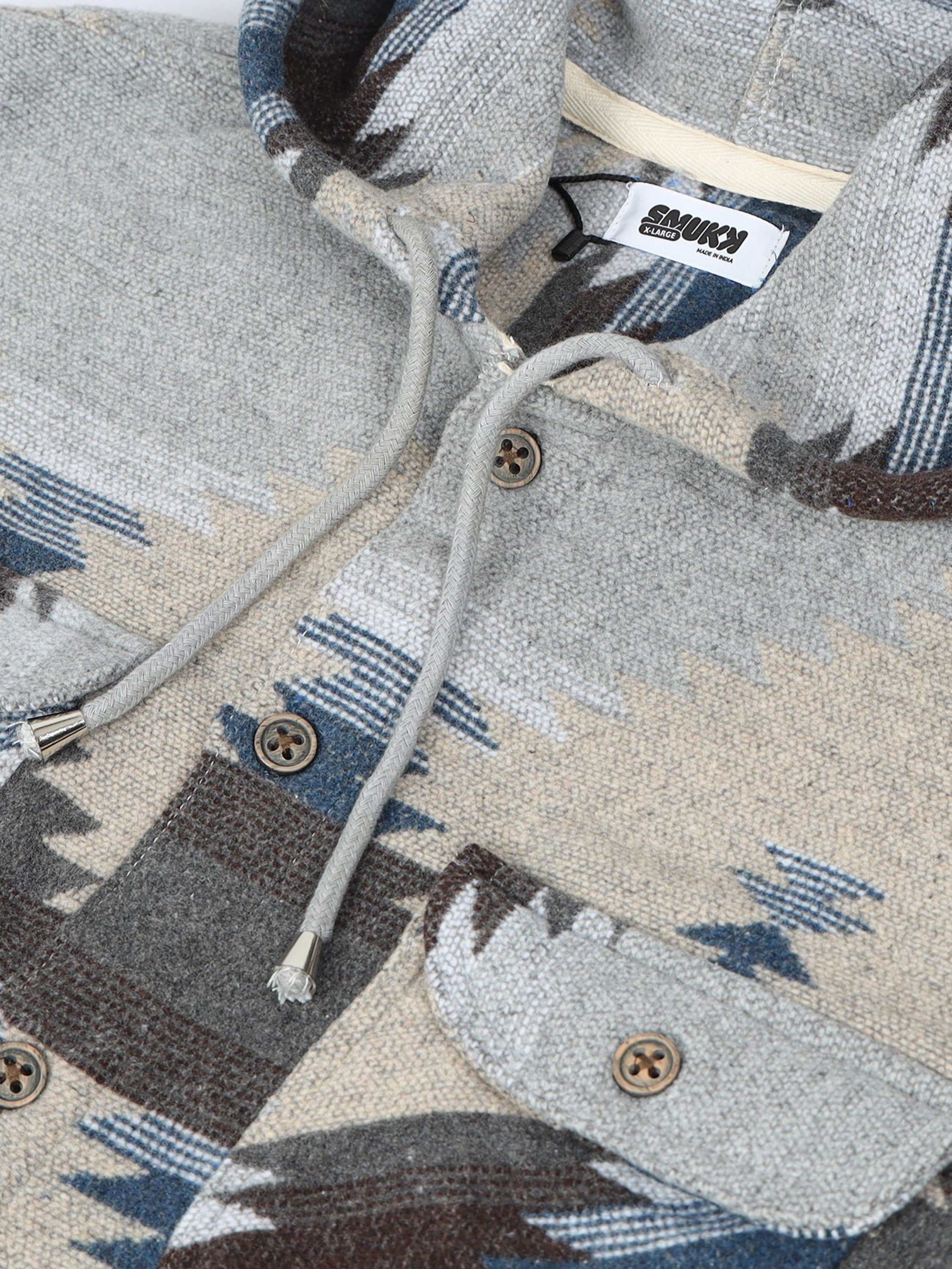 Men Cozy Hooded Shacket