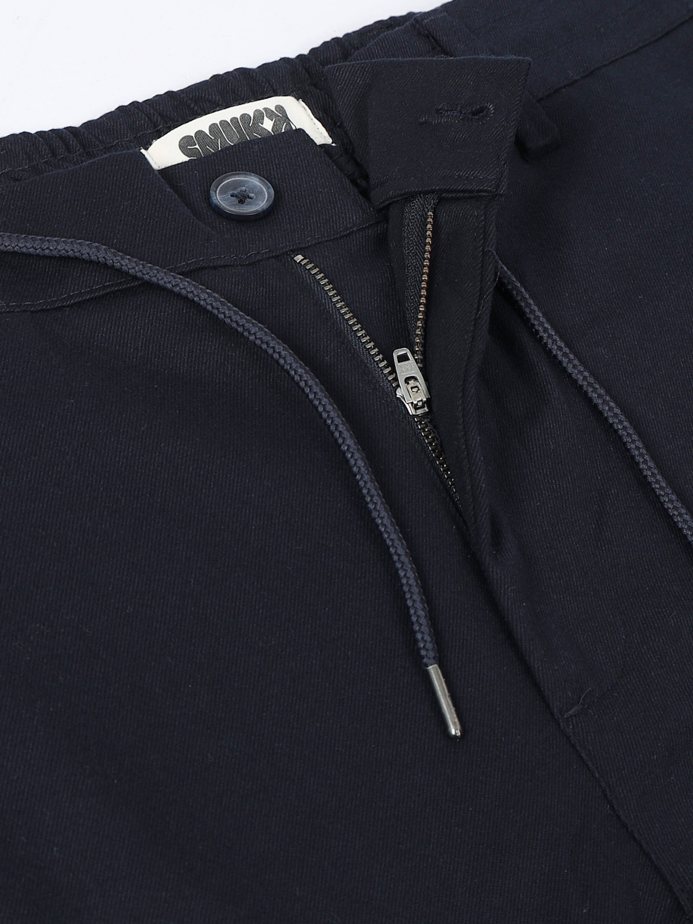 Men Navy Regular Fit Cargo Pants