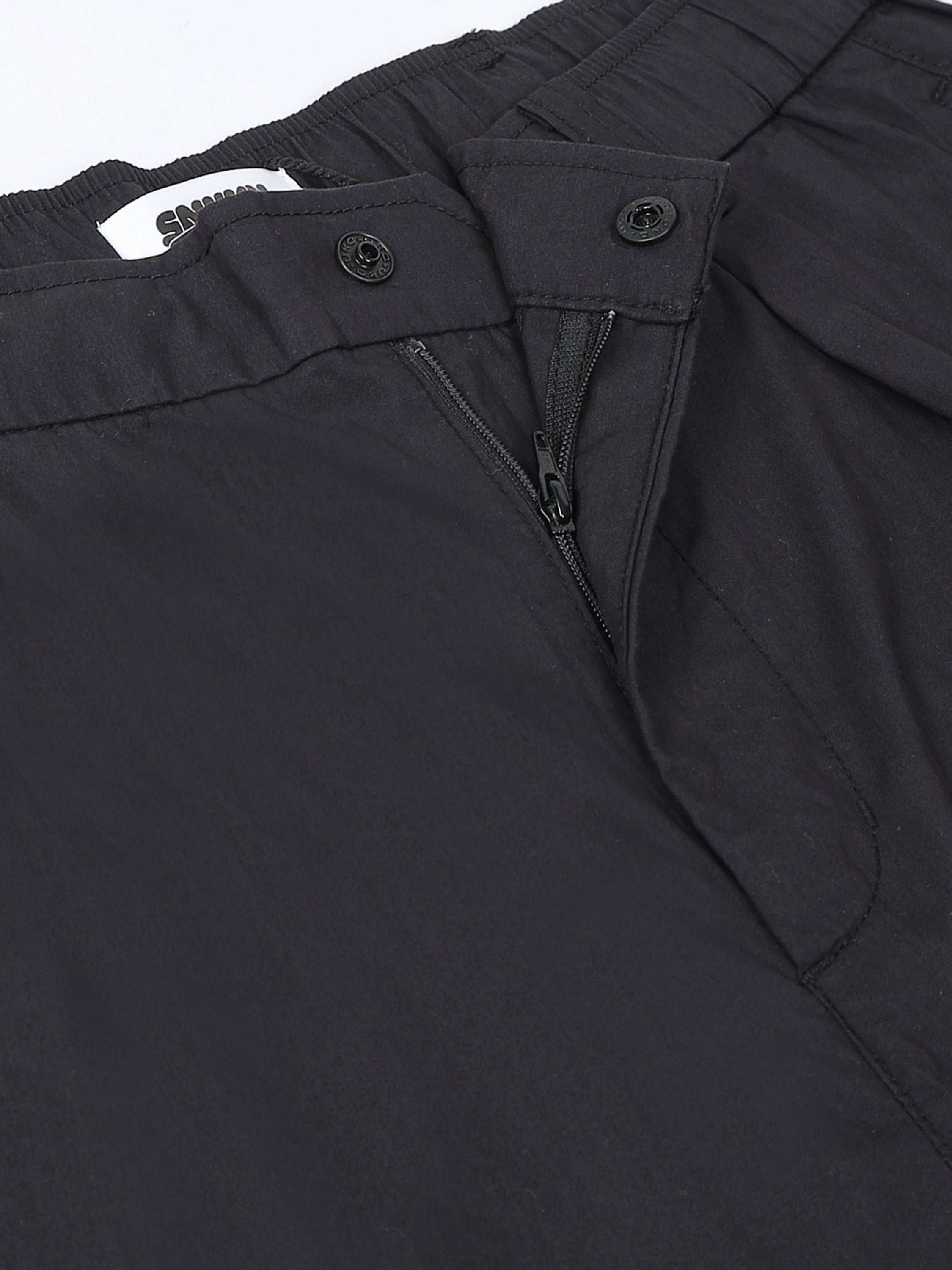 Men Black Baggy Parachute Cargo Pants