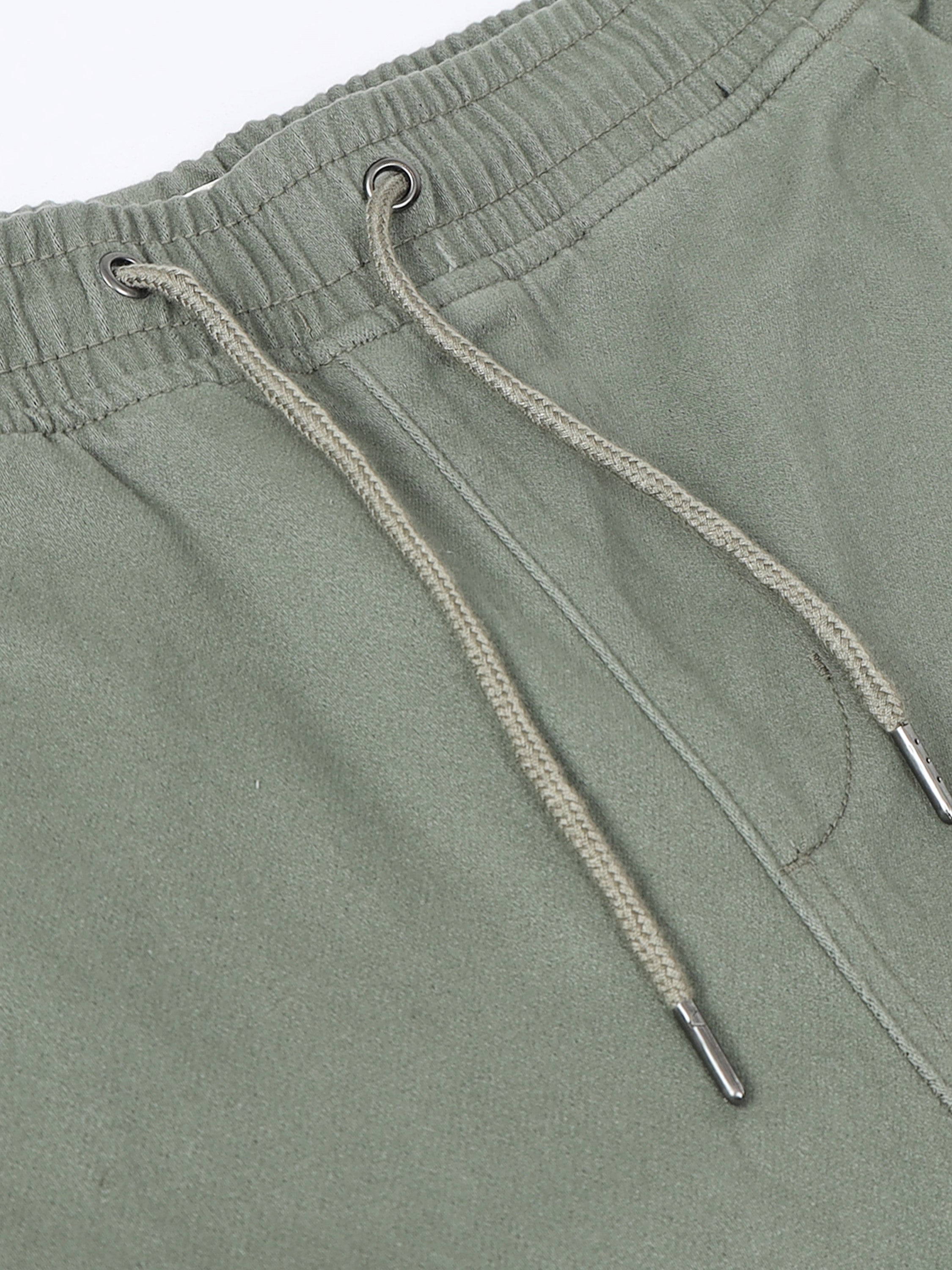 Men Cotton Stretch Olive Cargo Pants