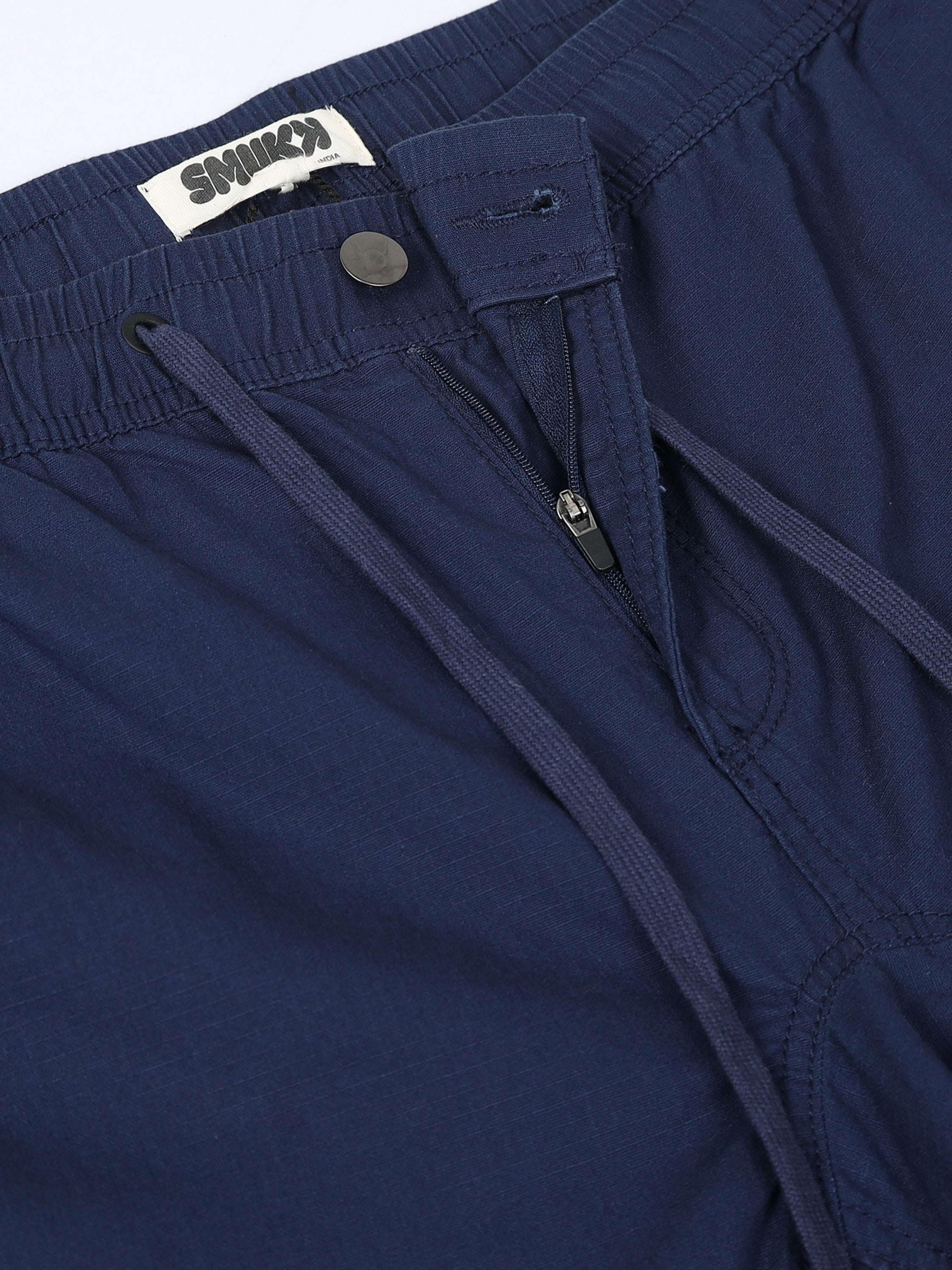 Men Blue Jogger with 5 Pockets Elasticated Waist