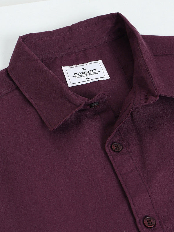 Men Wine Casual Shirt
