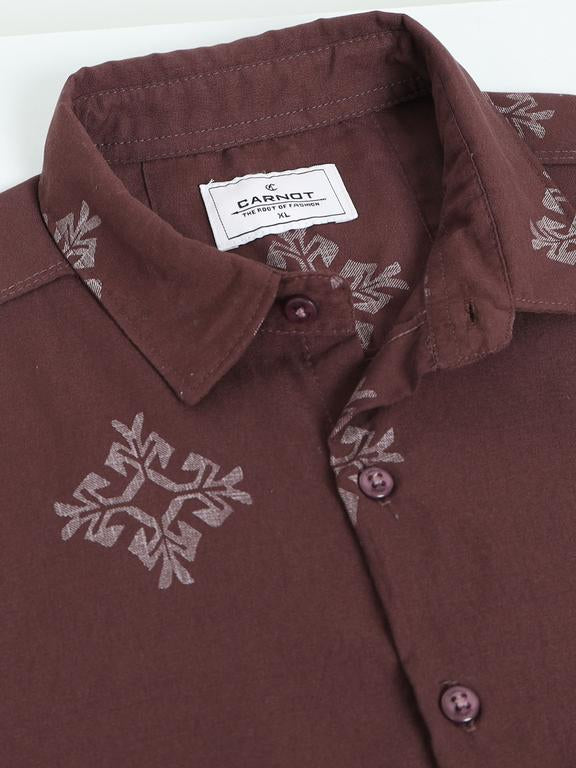 Men Maroon Casual Shirt