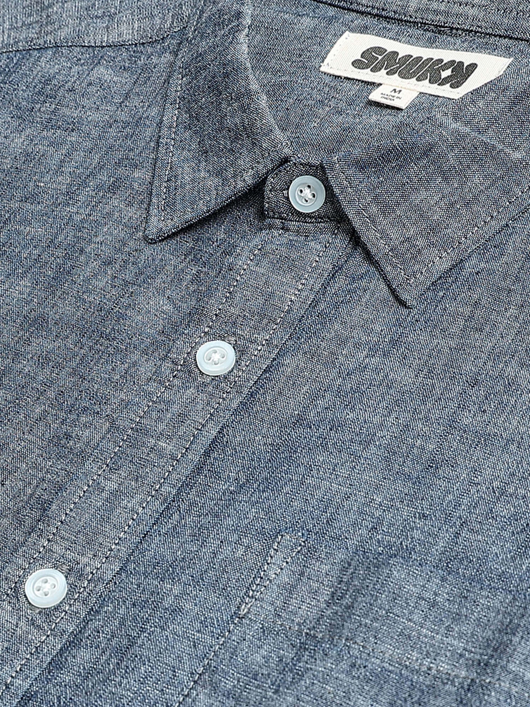 Men Grey Mélange Solid Shirt