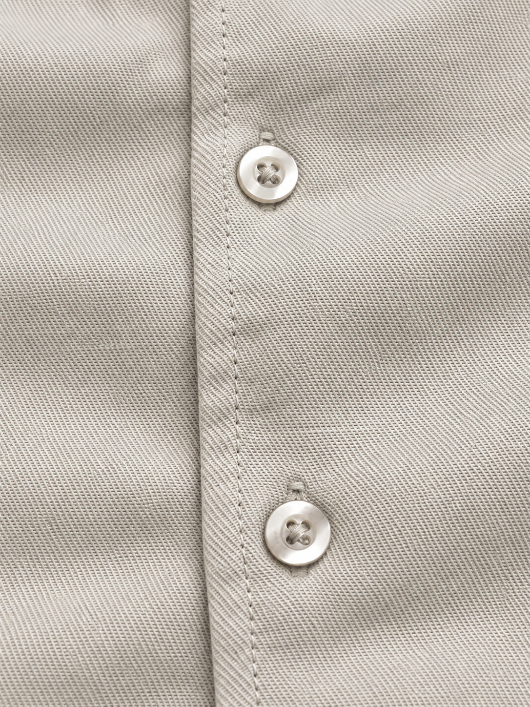 Men Cream Cuban Collar Linen Blend Shirt