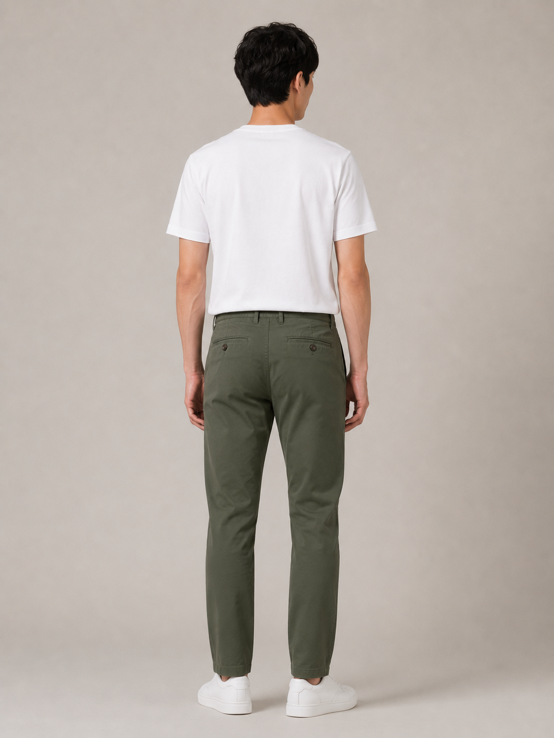 Men Olive Tailored Stretchable Chinos
