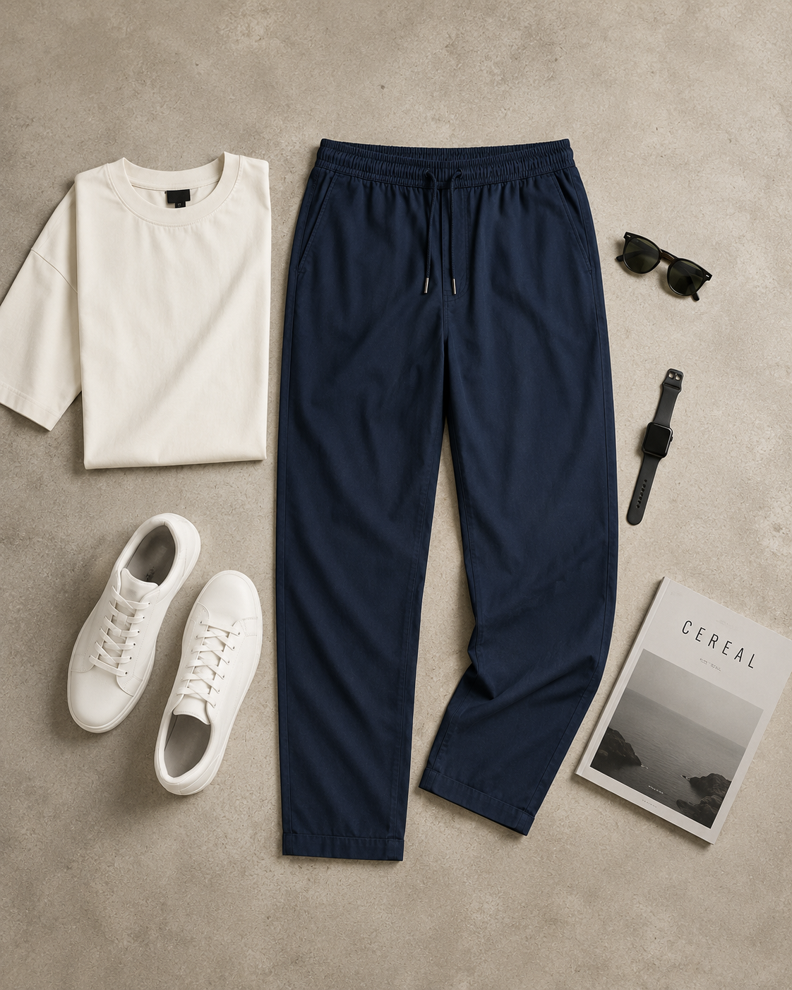 Men Navy Essential Comfort Pants