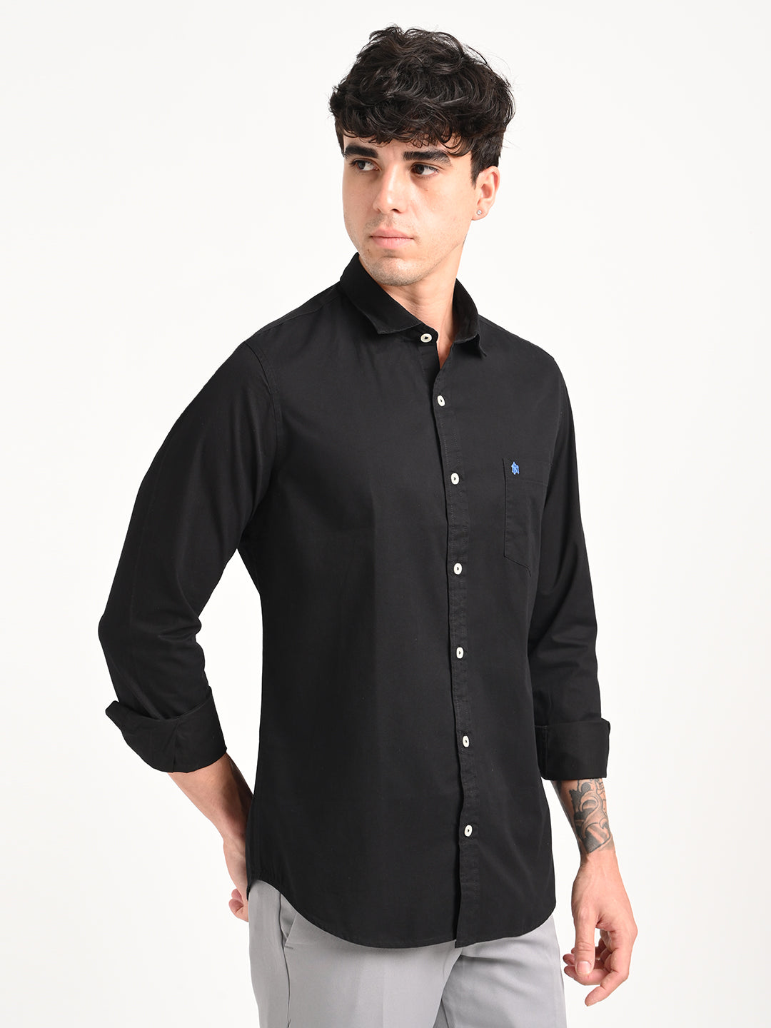 Men Cotton Shirt with Chest Pocket