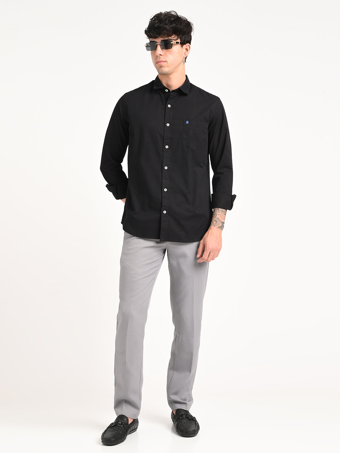 Men Cotton Shirt with Chest Pocket