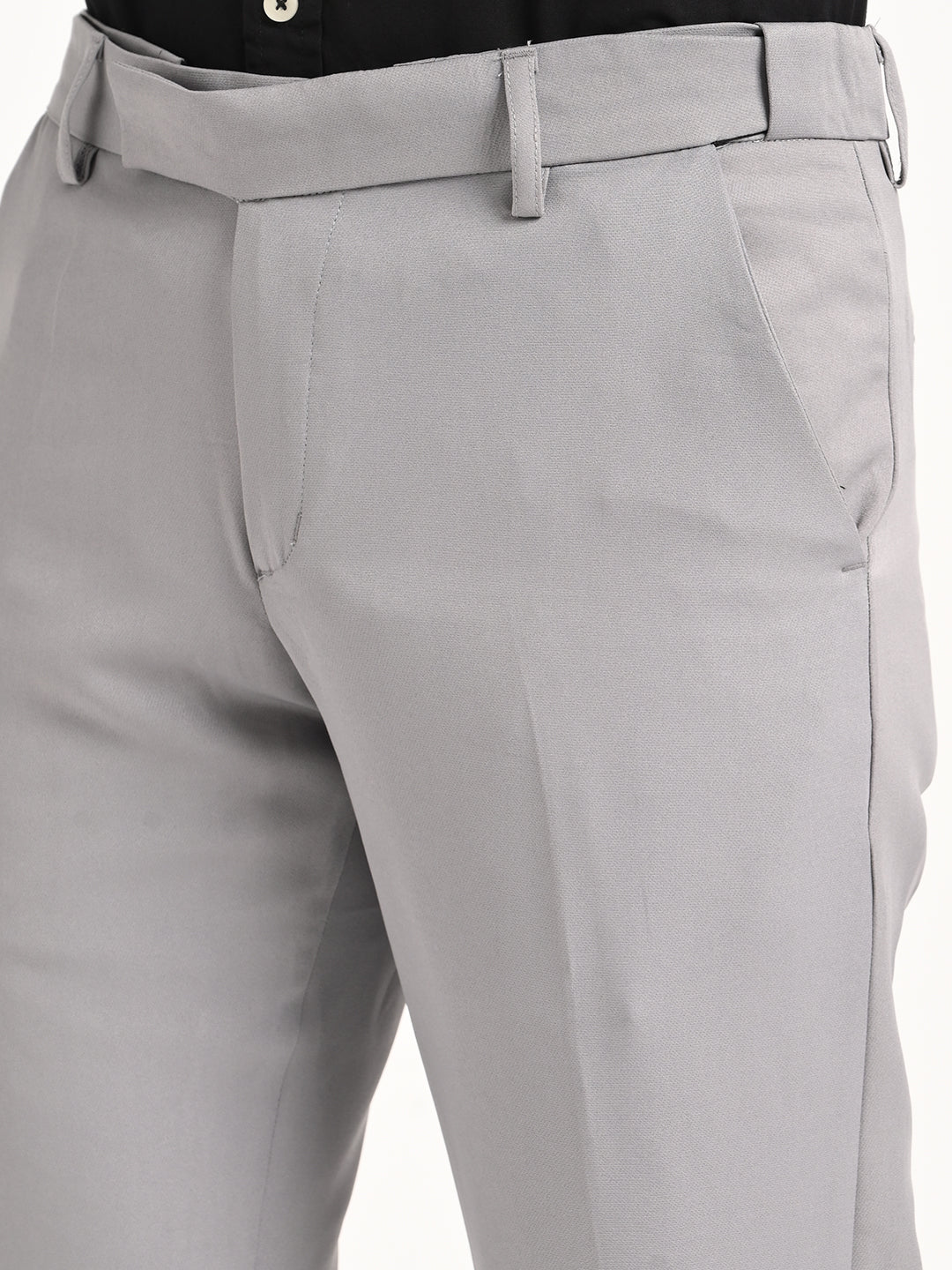 Men Textured Polyester Trousers