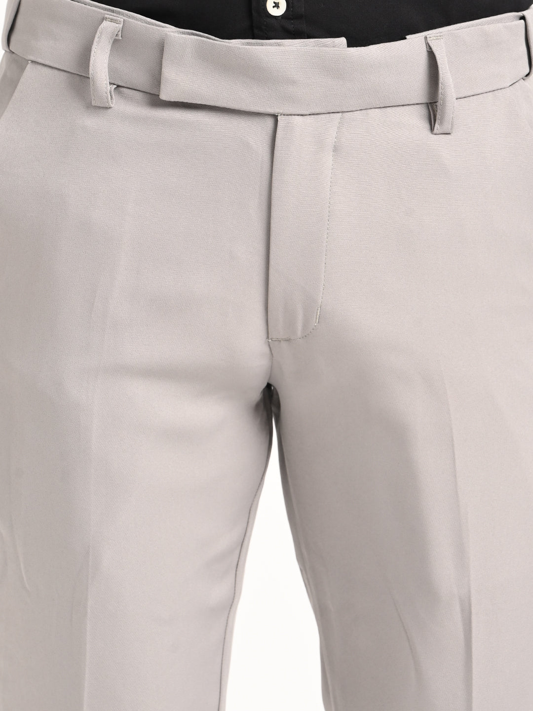 Men Textured Polyester Trousers