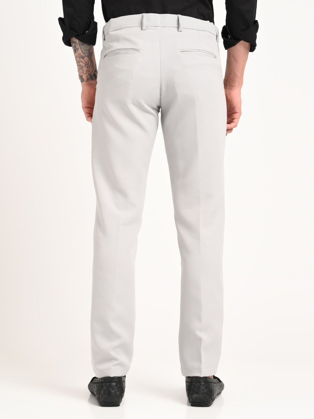 Men Textured Polyester Trousers