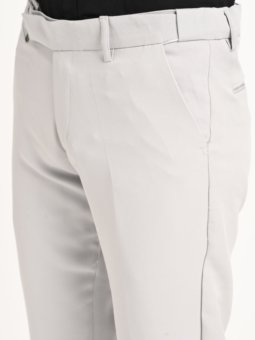 Men Textured Polyester Trousers