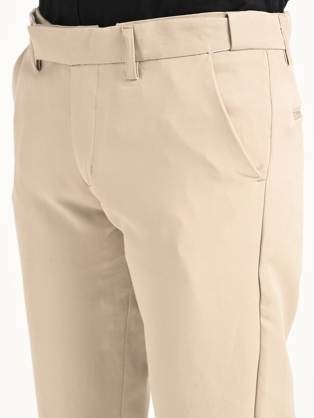 Men Textured Polyester Trousers