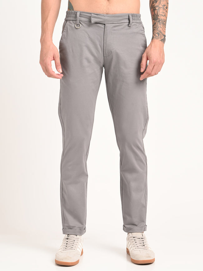 Men Stretch Trousers with Utility Pockets