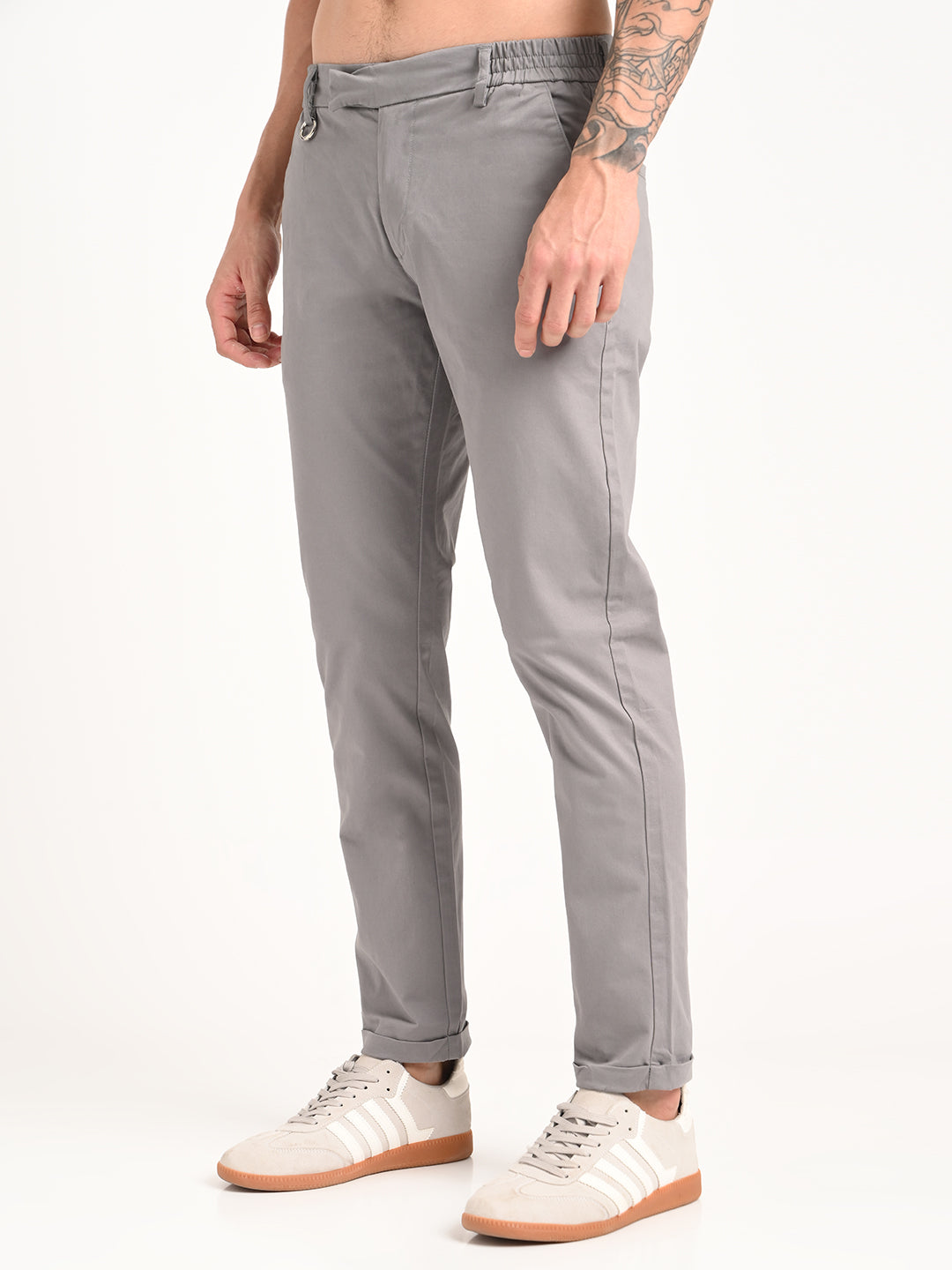 Men Stretch Trousers with Utility Pockets